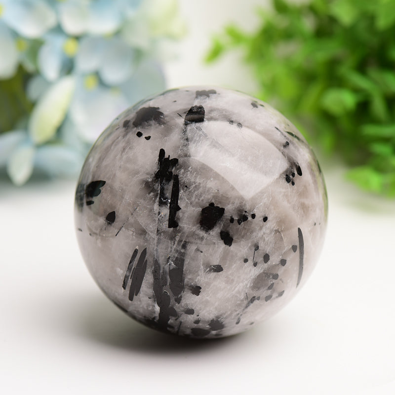 Black Tourmaline Crystal Sphere 2.5-4 Inch Healing Orb