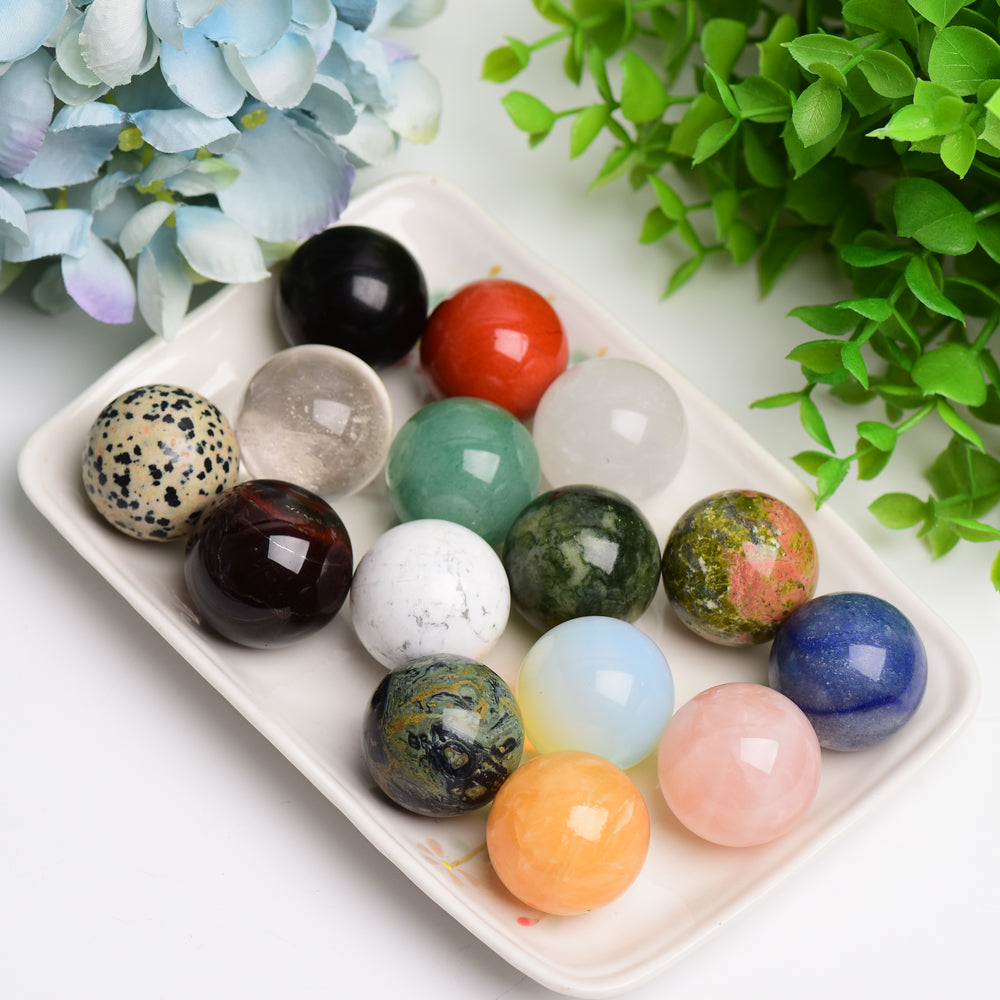 30mm Mixed Crystal Healing Sphere Set