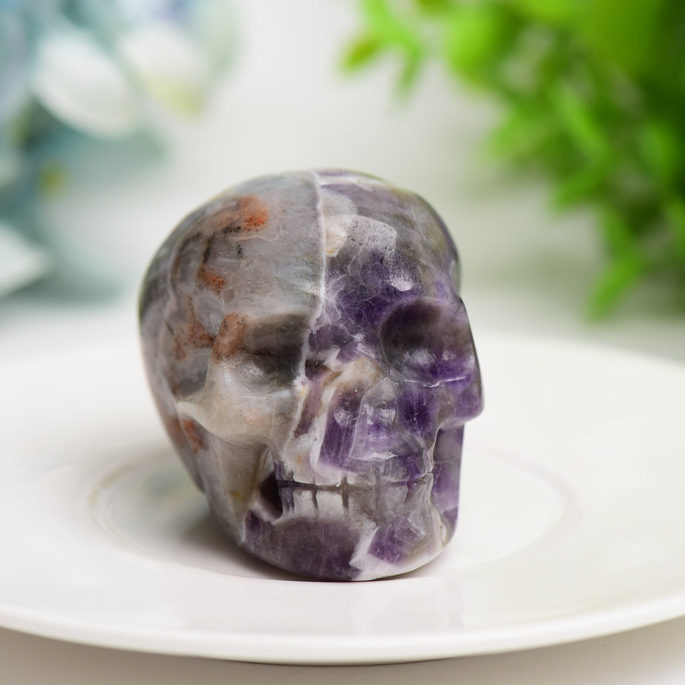 2.0-Inch Mixed Crystal Skull Carvings for Meditation & Healing