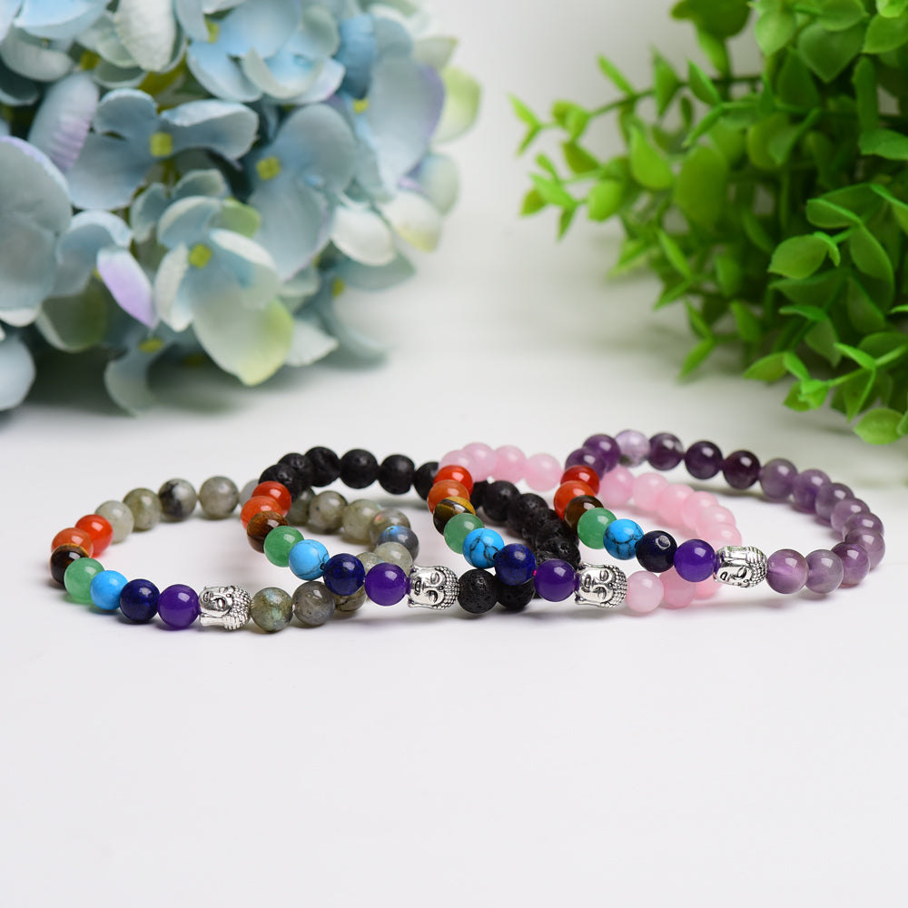 Chakra Mixed Crystal Bead Bracelet for Energy Healing