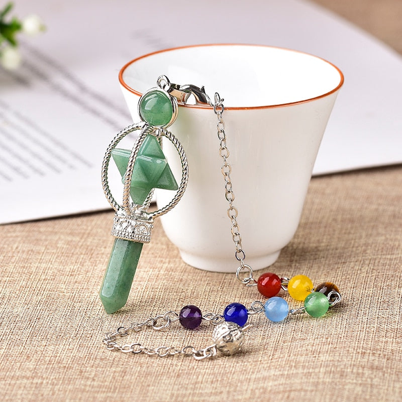 Green Aventurine Crystal Pendulum for Harmony