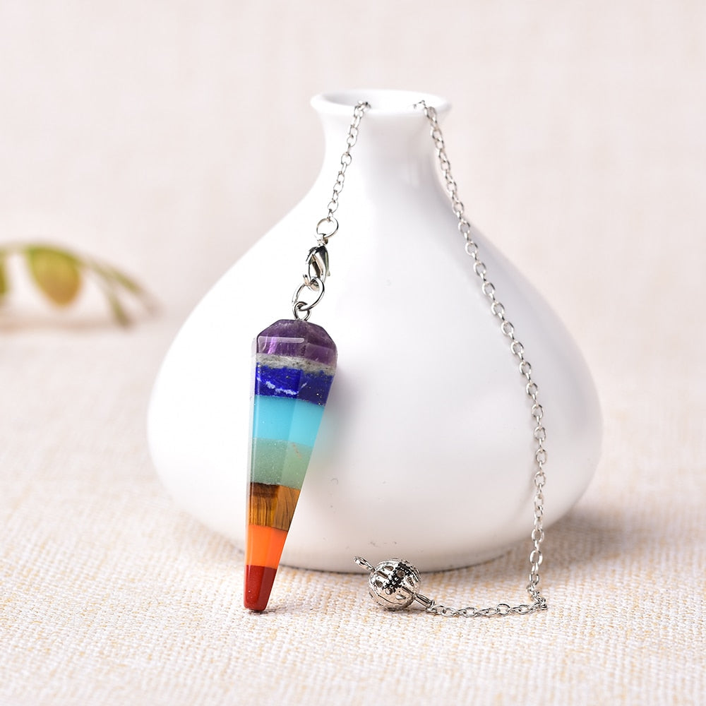 Chakra Balancing Pendulum with Gemstone Crystals