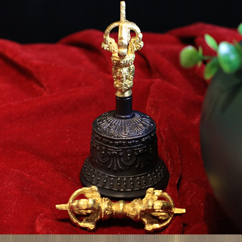 Tibetan Meditation Bell Set with Dorje, 20cm Instrument