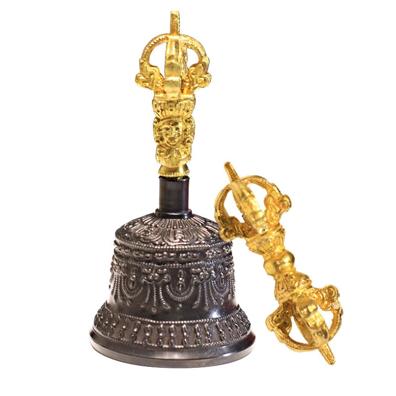 Tibetan Meditation Bell Set with Dorje, 20cm Instrument