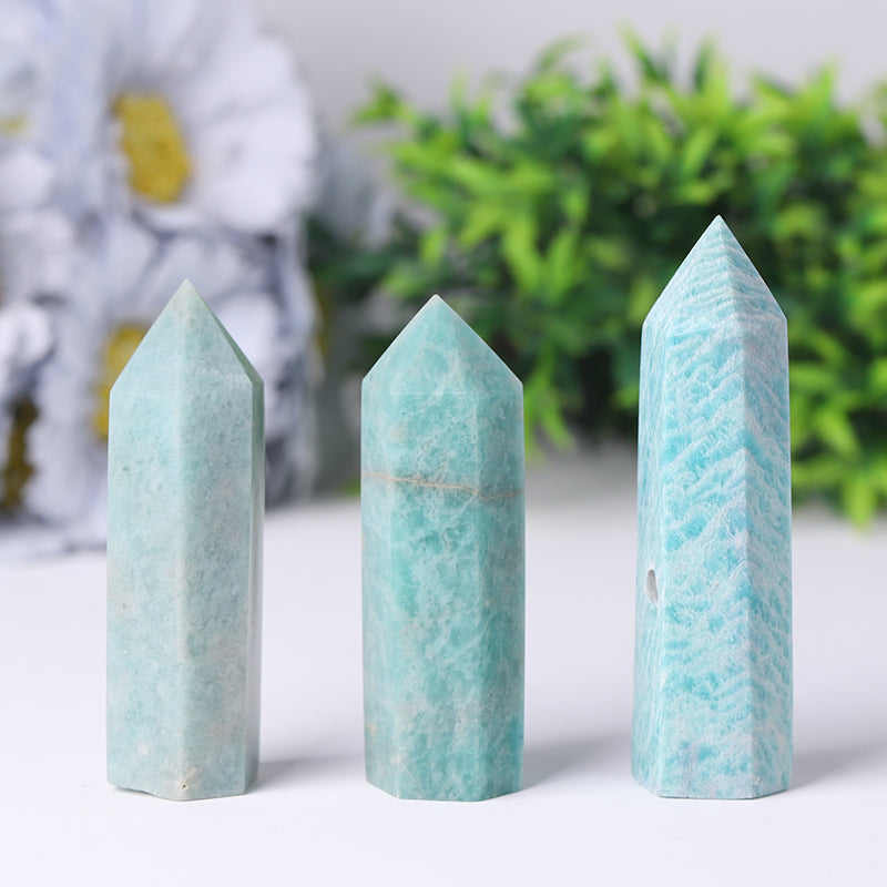 Polished Amazonite Crystal Tower 2.4-4.5 Inches Healing Energy