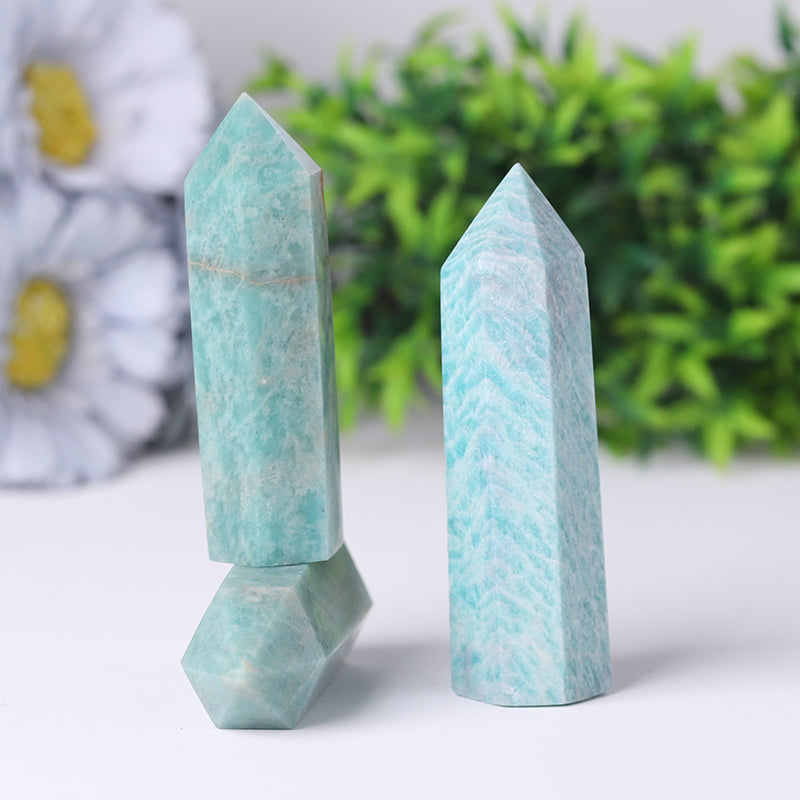 Polished Amazonite Crystal Tower 2.4-4.5 Inches Healing Energy