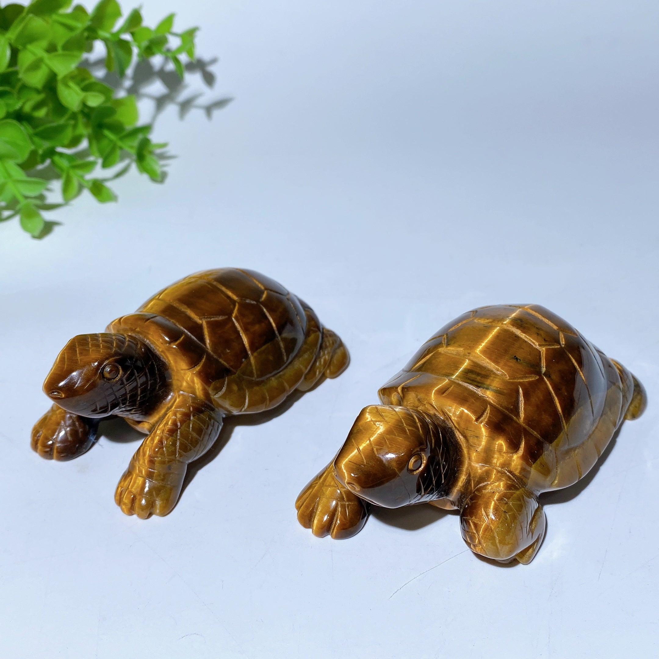 3.2-3.9 inch Yellow Tiger Eye Turtle Crystal Carving