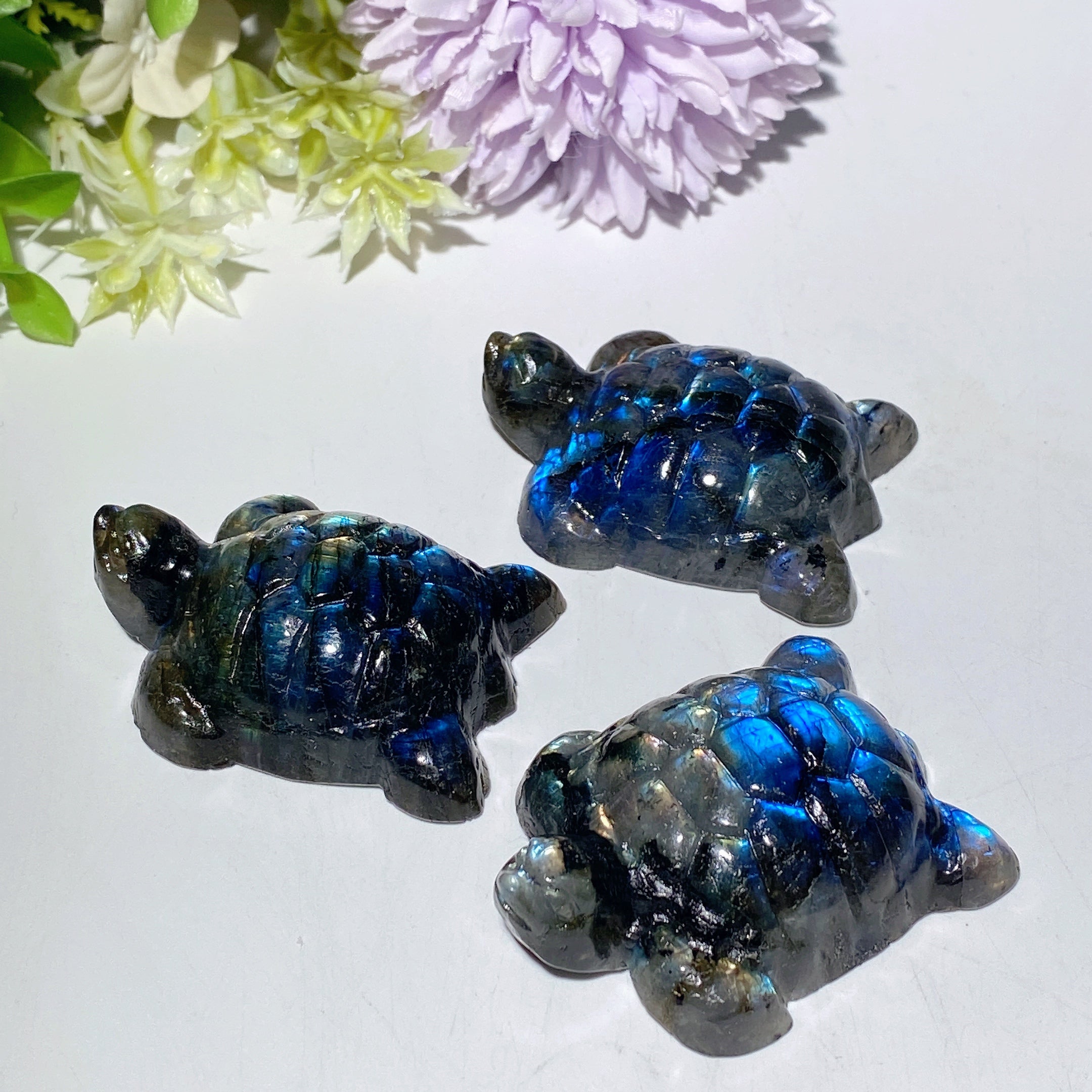 2.0 inch Labradorite Crystal Turtle Figurine for Healing