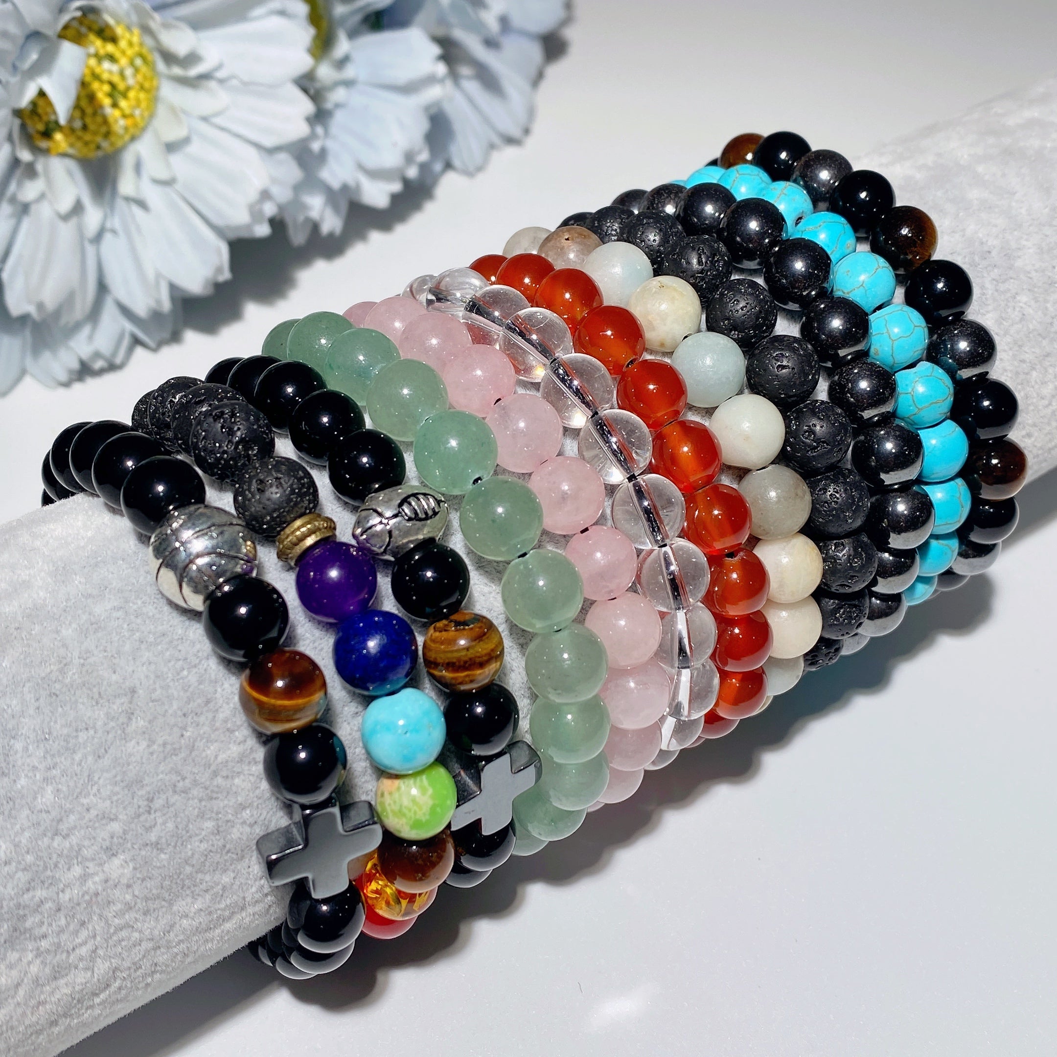 8mm Mixed Crystal Spiritual Bracelet for Healing and Protection