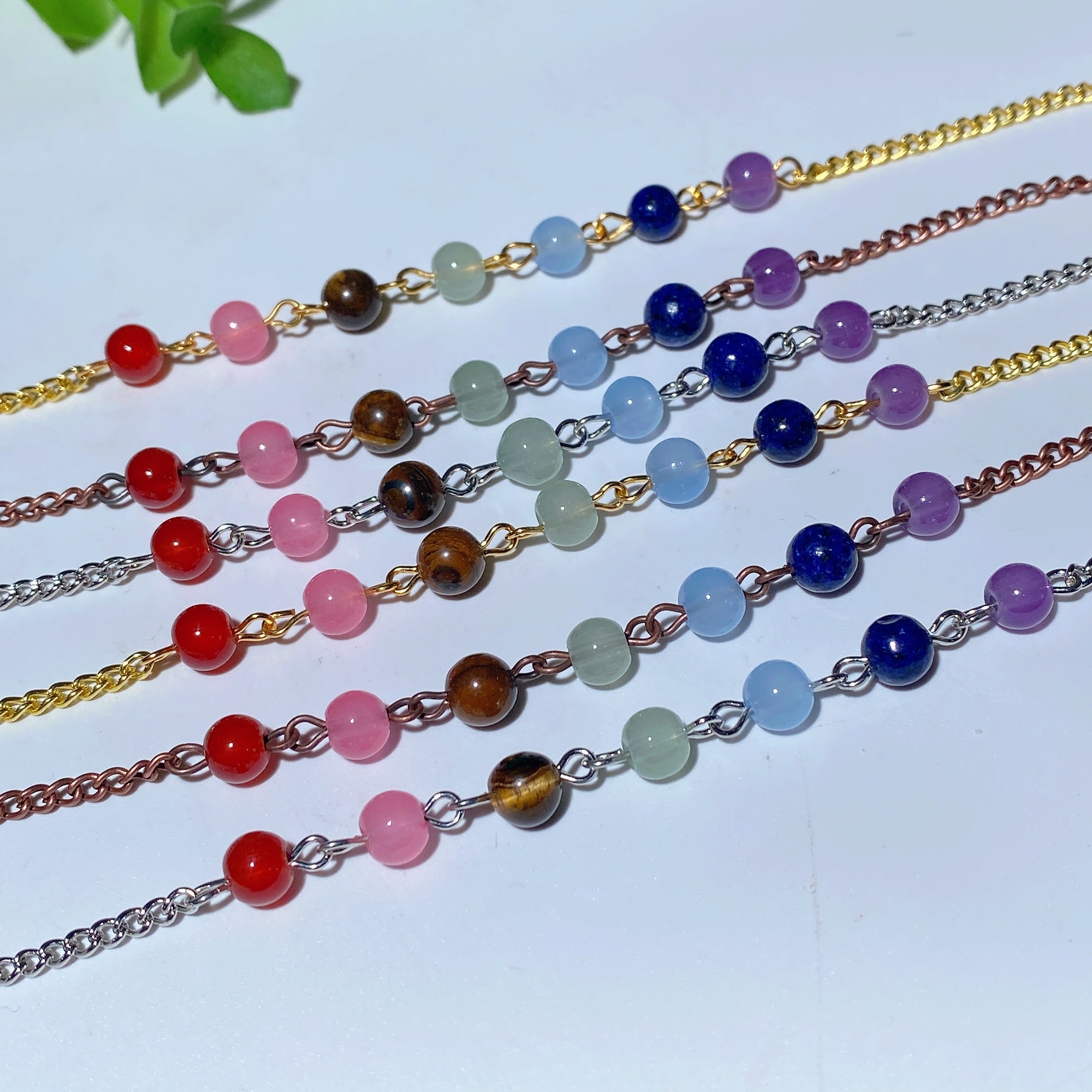 20cm Mixed Chakra Crystal Healing Chain for Pendulum