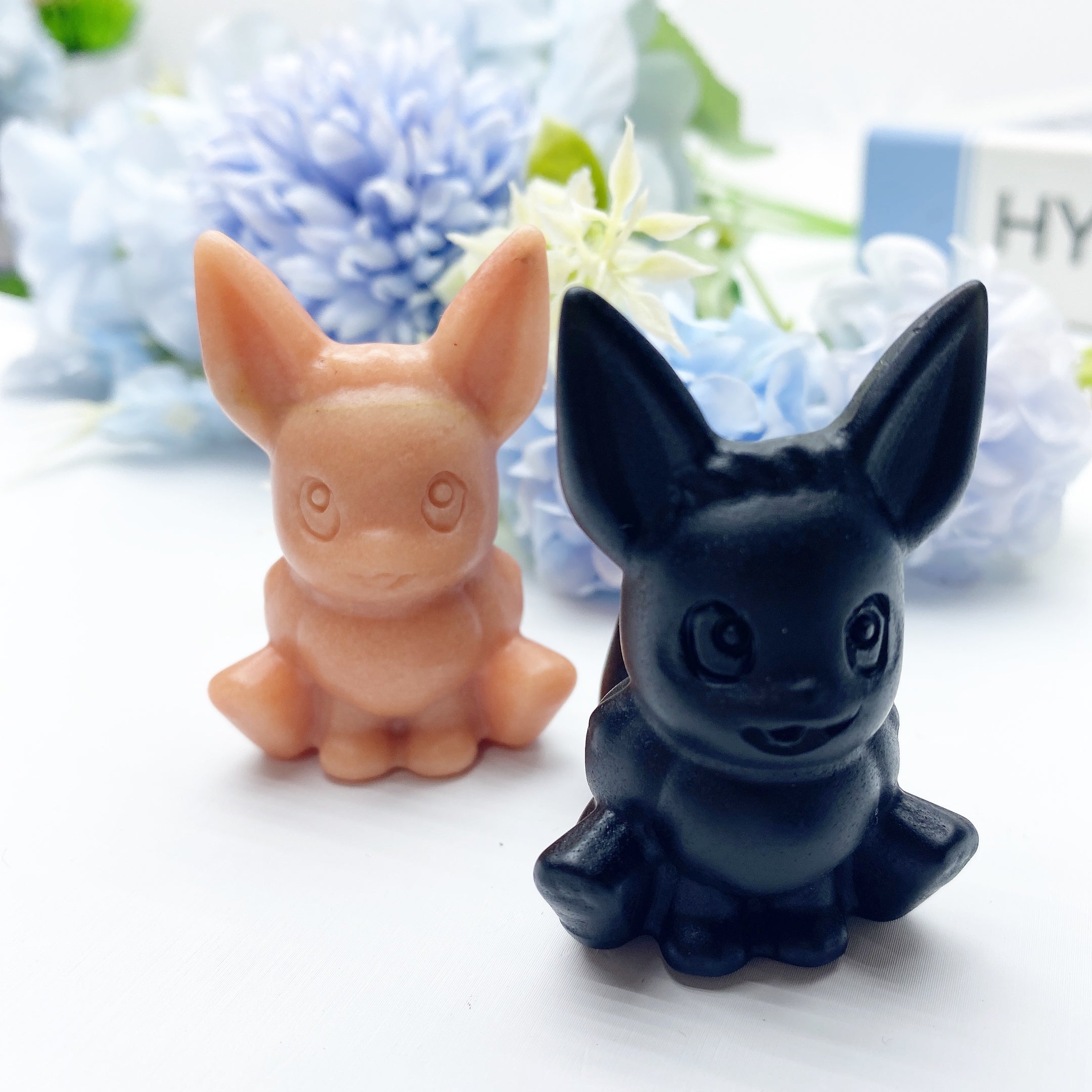 2.0 Inch Black Obsidian Crystal Fox Figurine for Protection