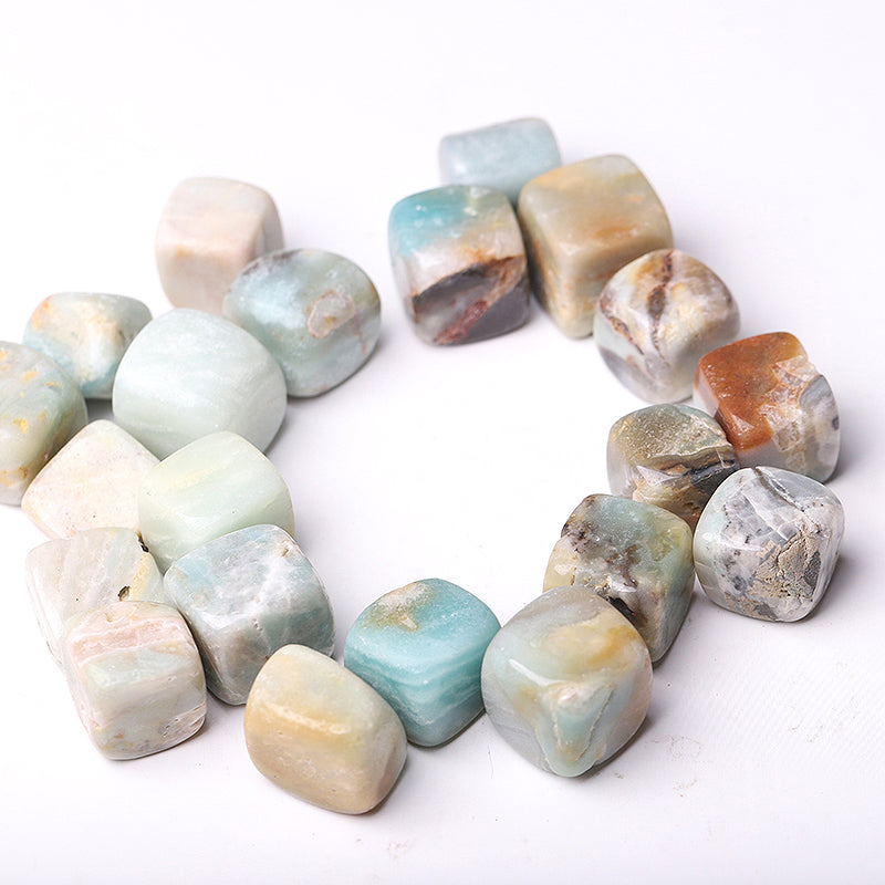 20mm Sky Blue Caribbean Calcite Healing Crystal Cubes