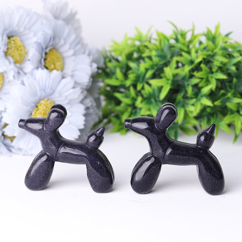 2.8 Inch Clear Quartz Balloon Dog Crystal Carving