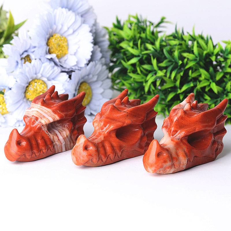 3-Inch Red Jasper Dragon Crystal Carving