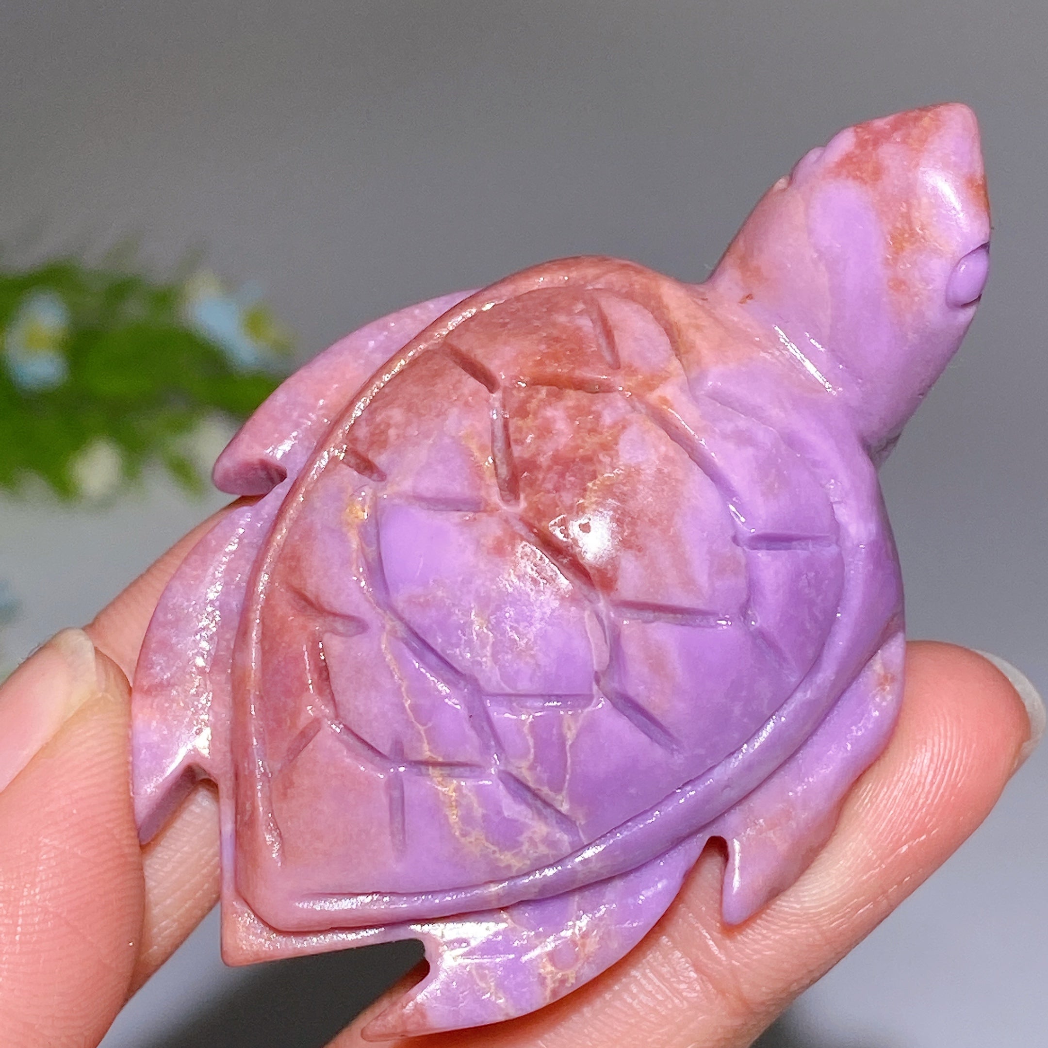2.0-2.4 inch Phosphosiderite Crystal Turtle Carving Figurine