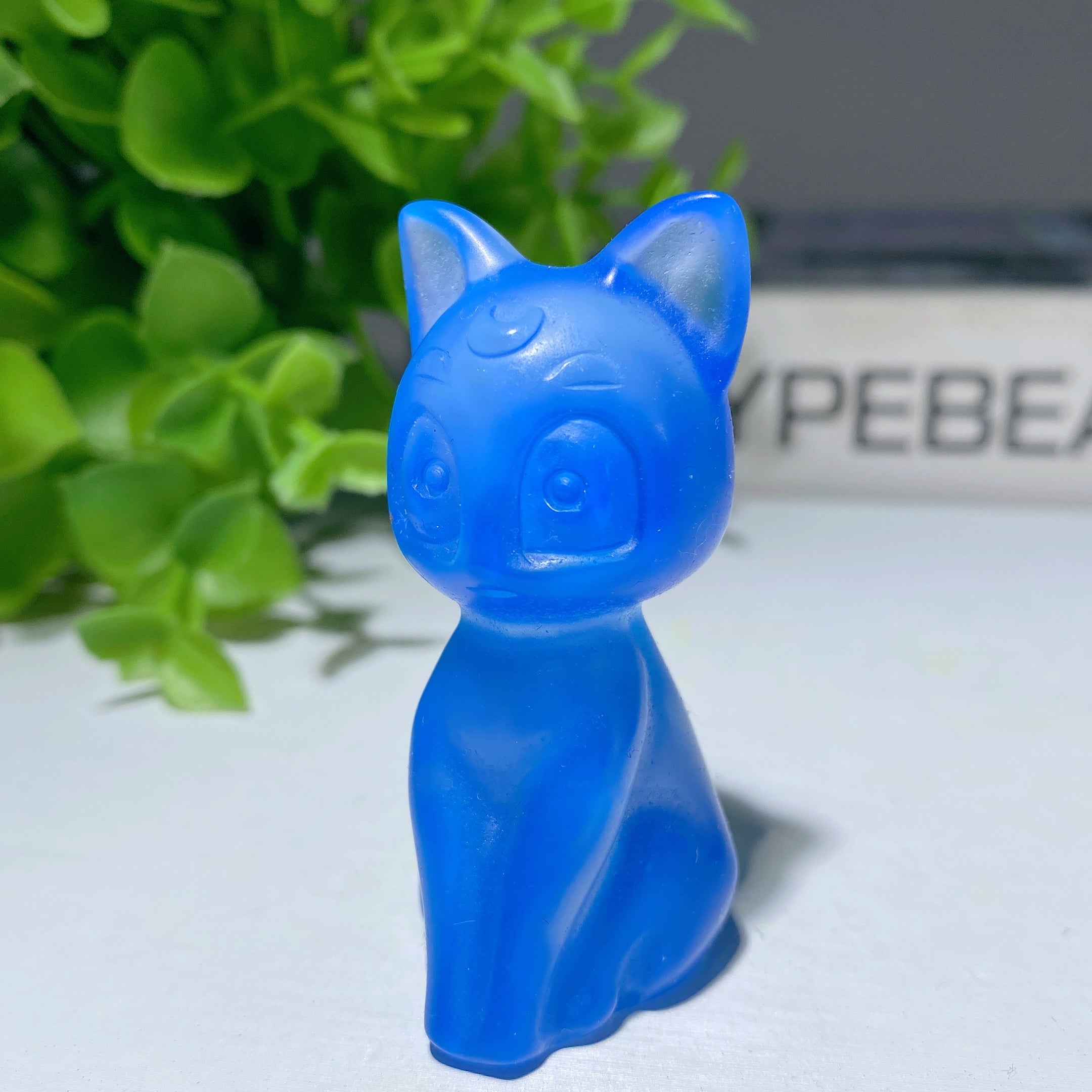 2.2" Mixed Crystal Cat Carvings Figurine Healing Energy