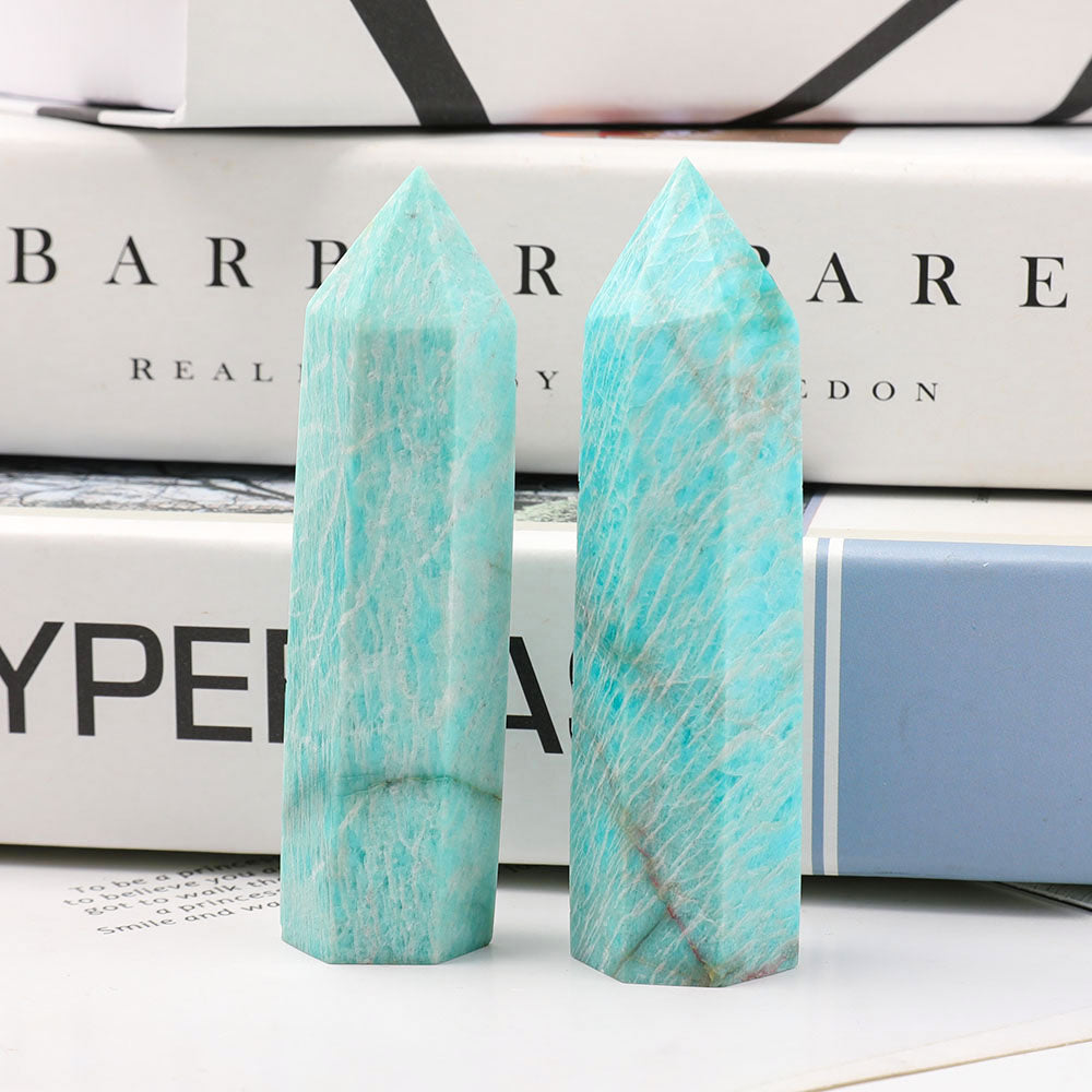 Set of 2 Amazonite Crystal Points 2.5-3.5 Inch Healing Stones