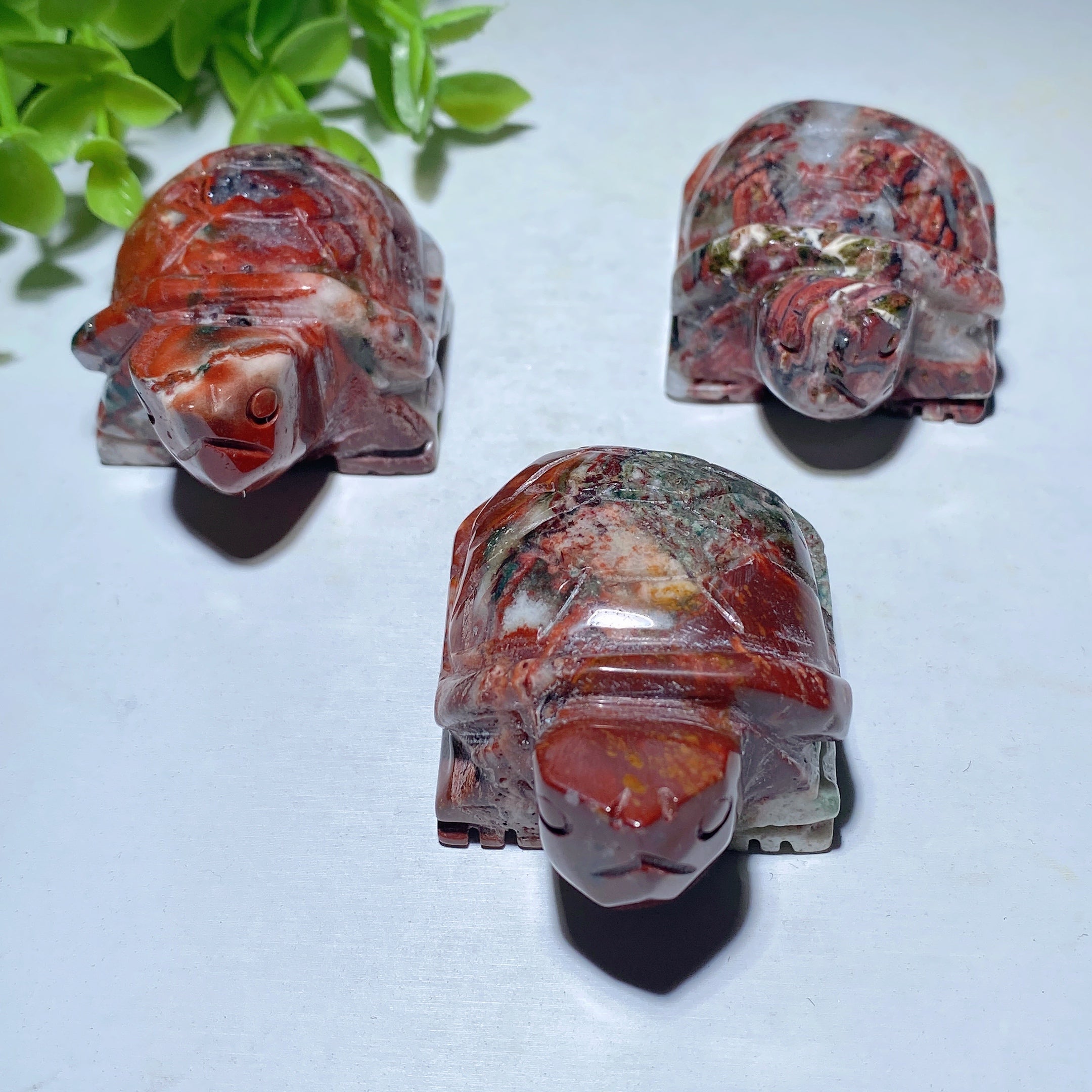 1.9 inch Jade Crystal Turtle Carving Figurine for Prosperity