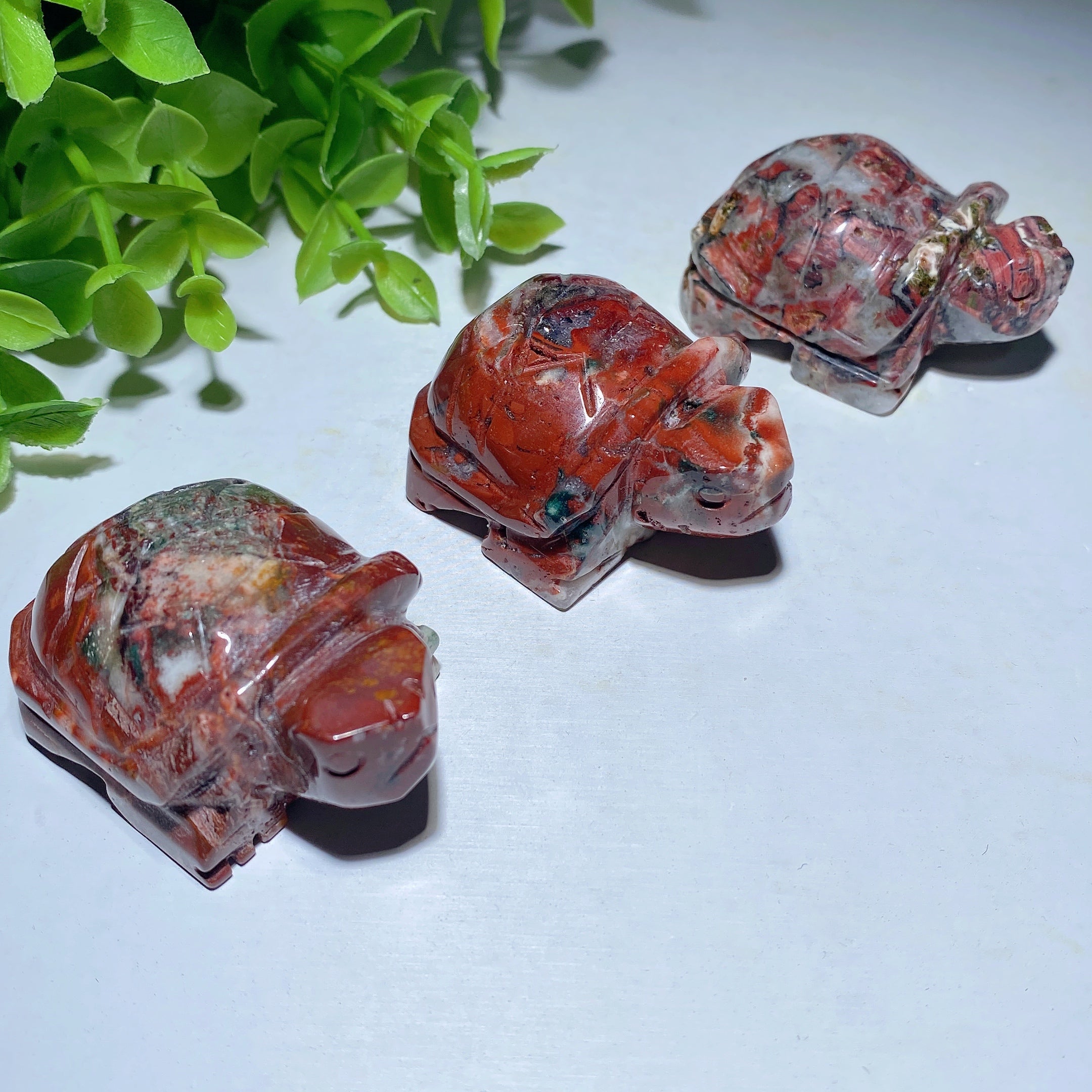 1.9 inch Jade Crystal Turtle Carving Figurine for Prosperity