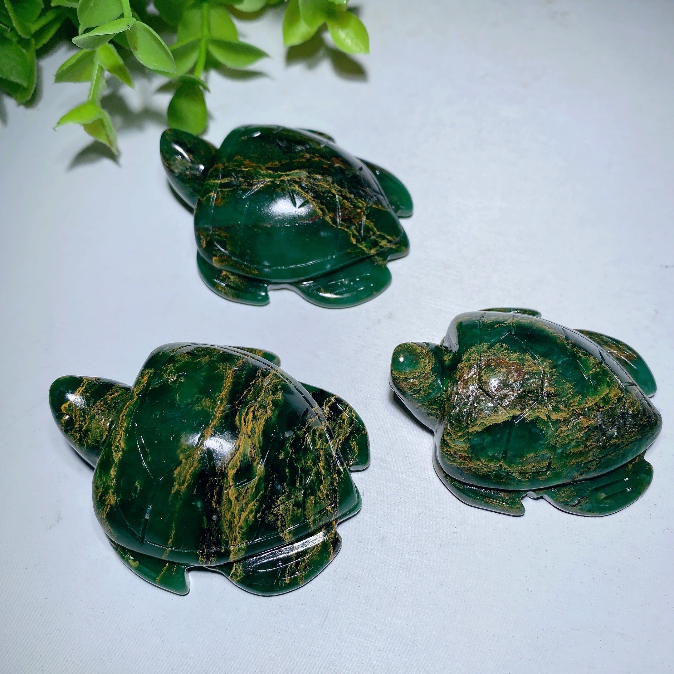 2.1 inch Green Crystal Turtle Carving for Healing