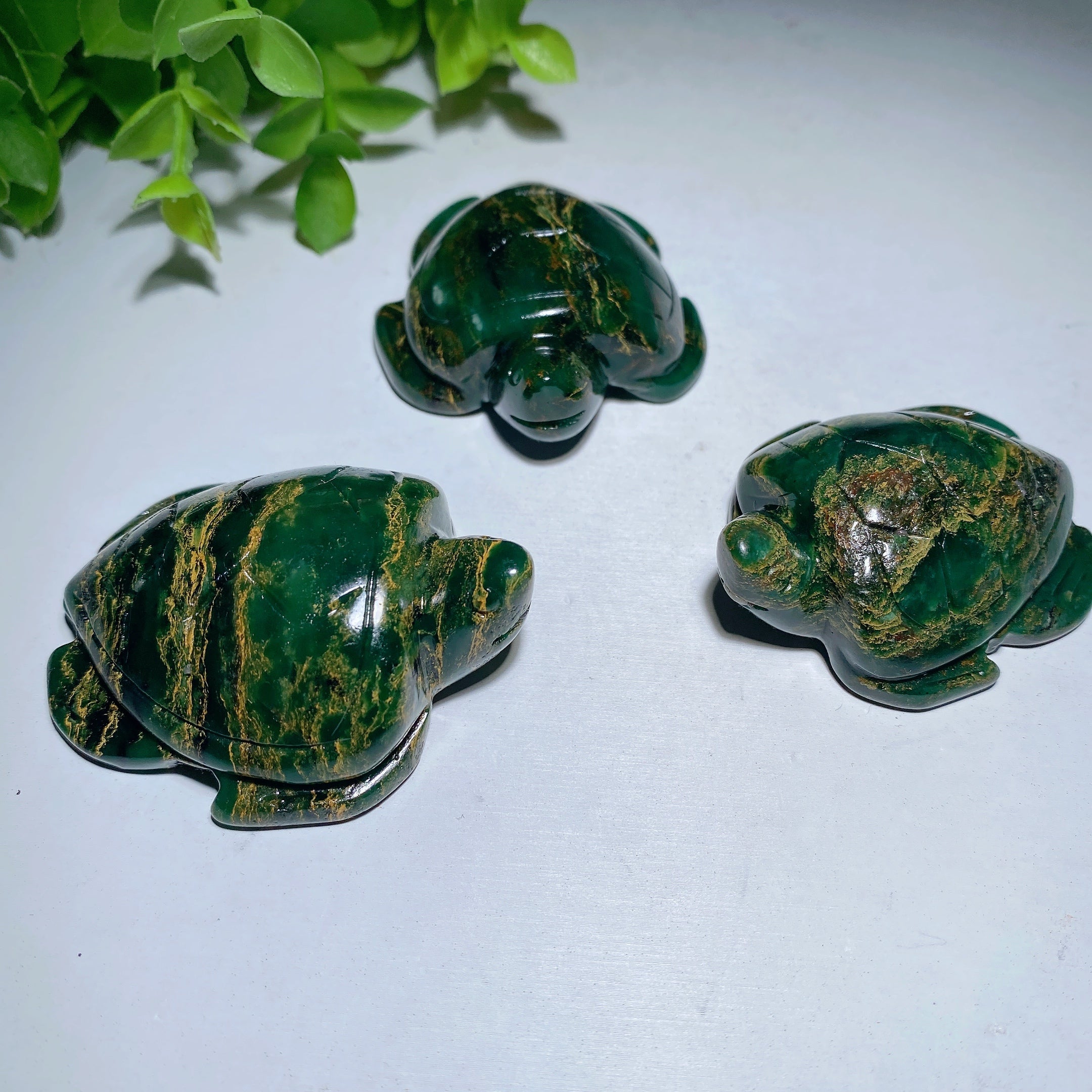 2.1 inch Green Crystal Turtle Carving for Healing