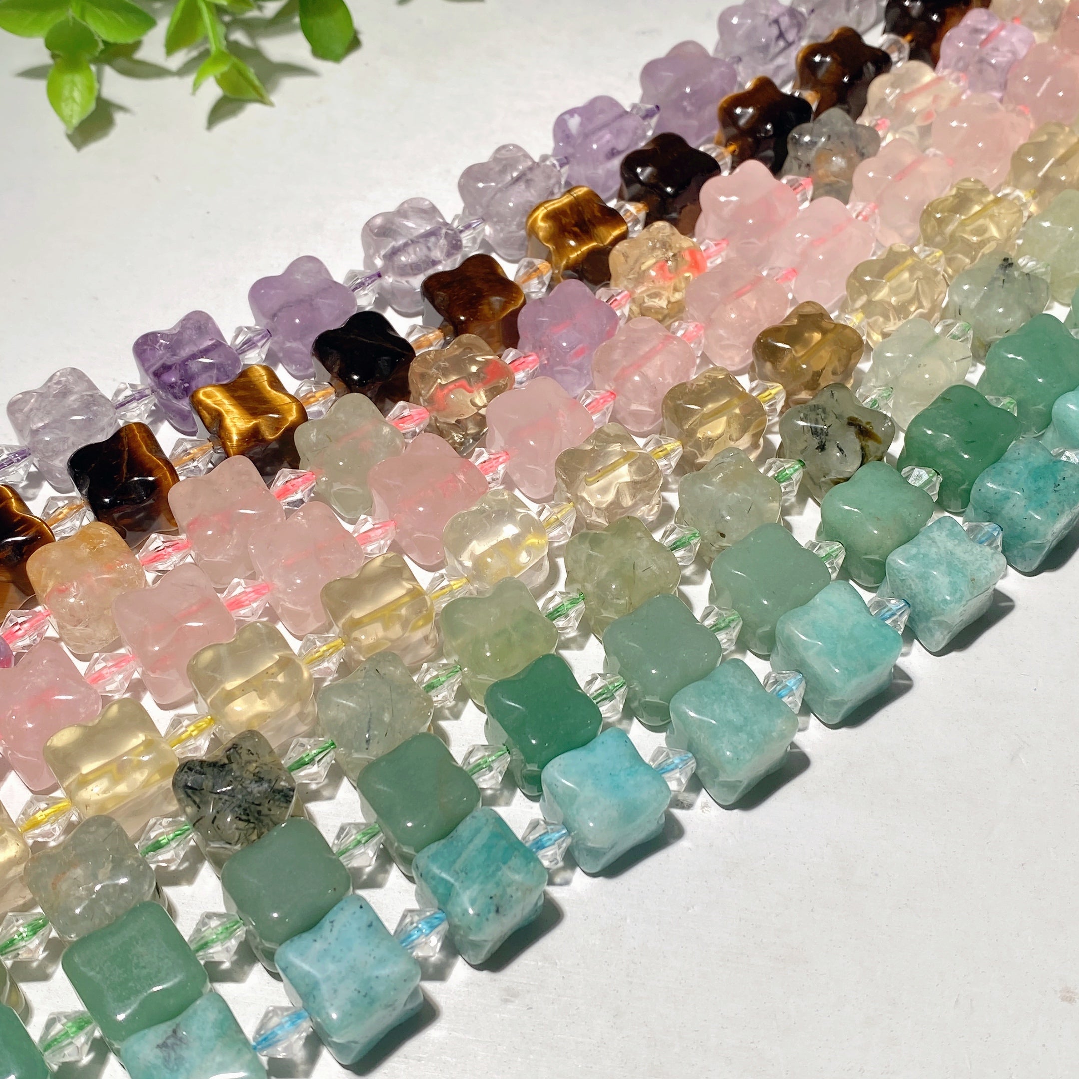 15 Inch Mixed Crystal Healing Beads Strand for Jewelry Making