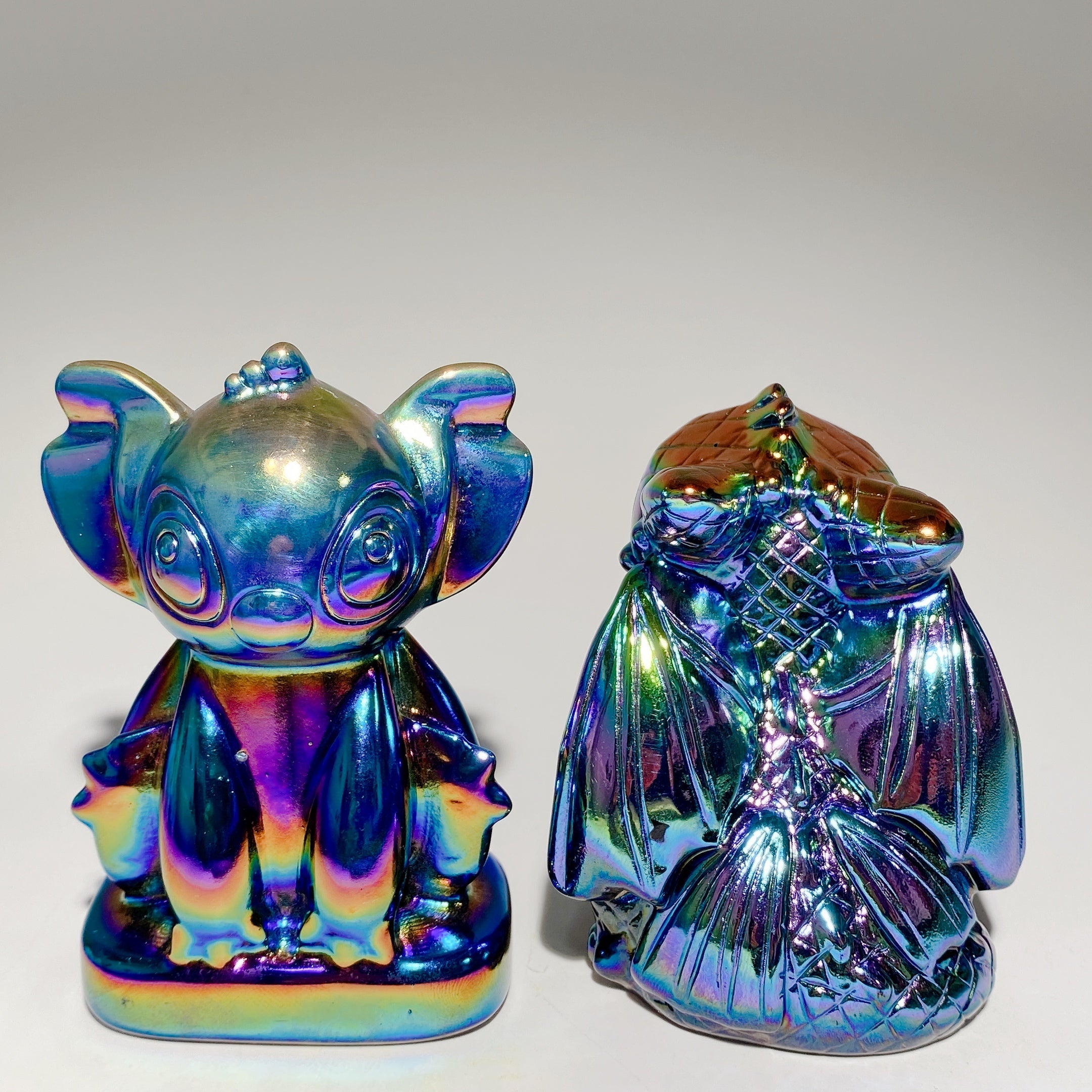 3.2"-3.5" Aura Dark Rainbow Crystal Dragon Carvings
