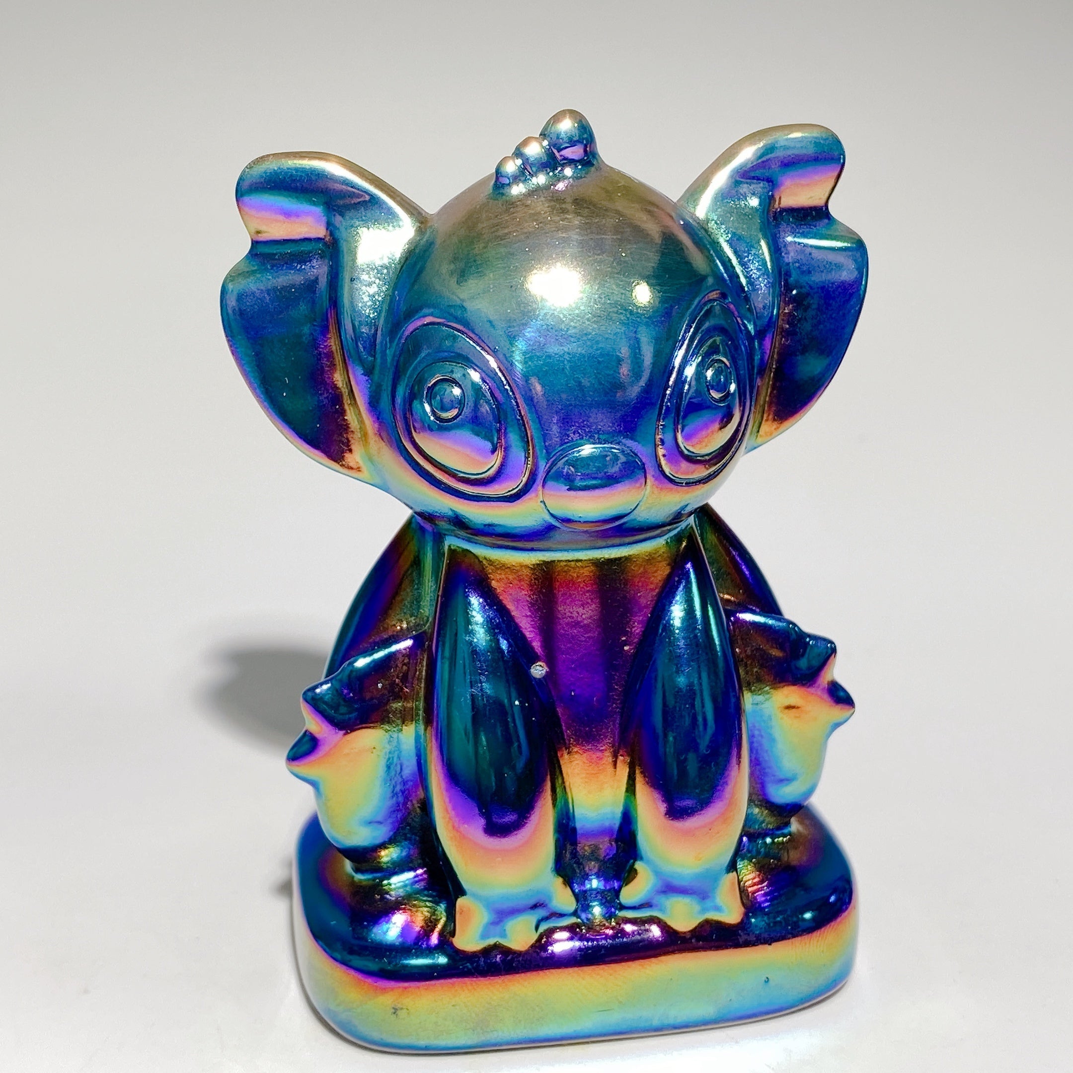 3.2"-3.5" Aura Dark Rainbow Crystal Dragon Carvings