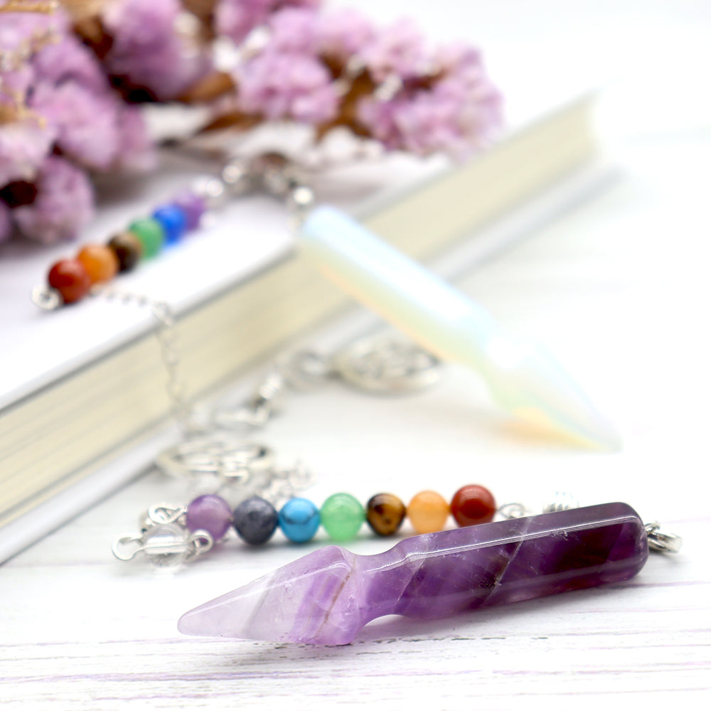 7 Chakra Healing Crystal Reiki Pendulum 2.37 inch Balance