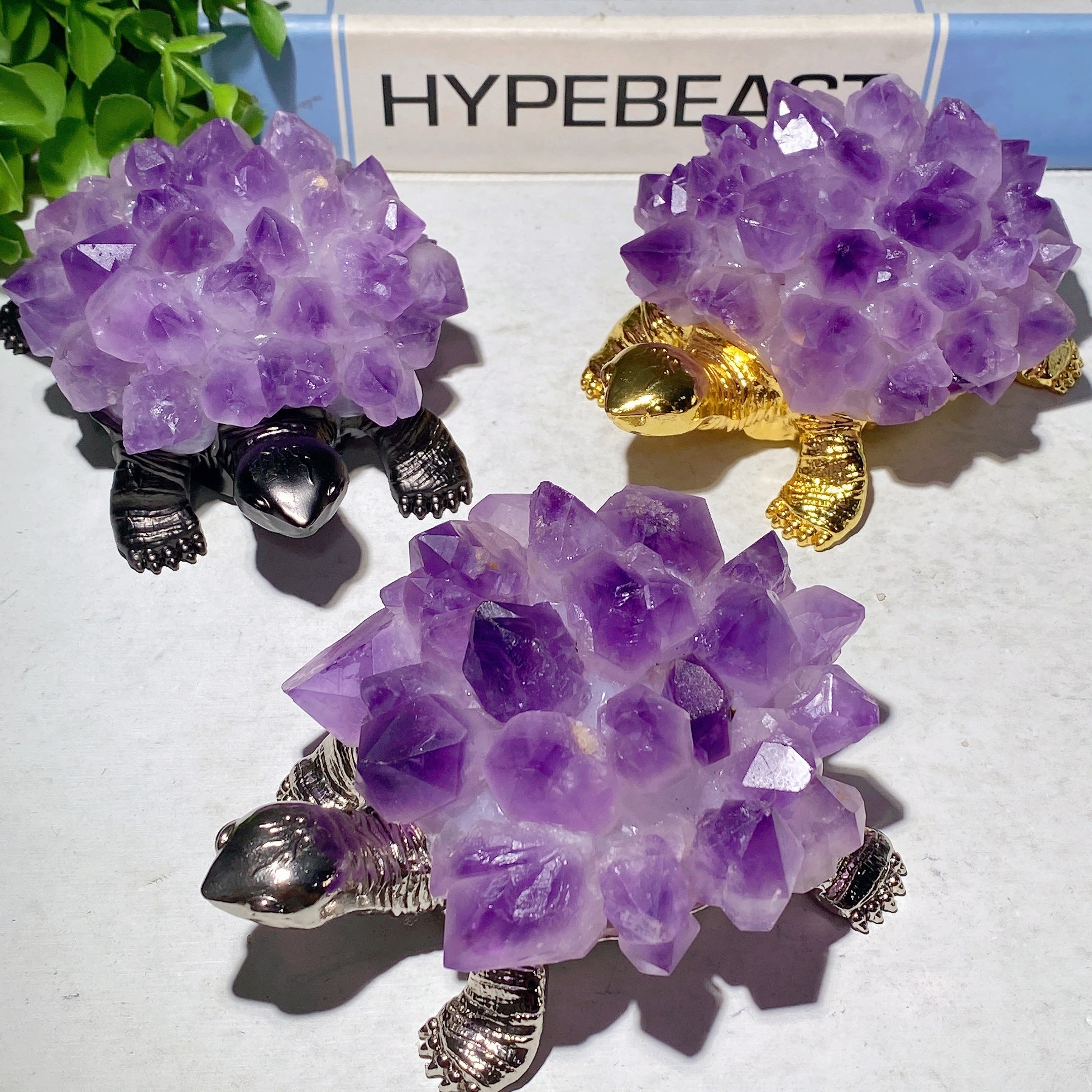 4.3 inch Amethyst Crystal Turtle Figurine for Prosperity