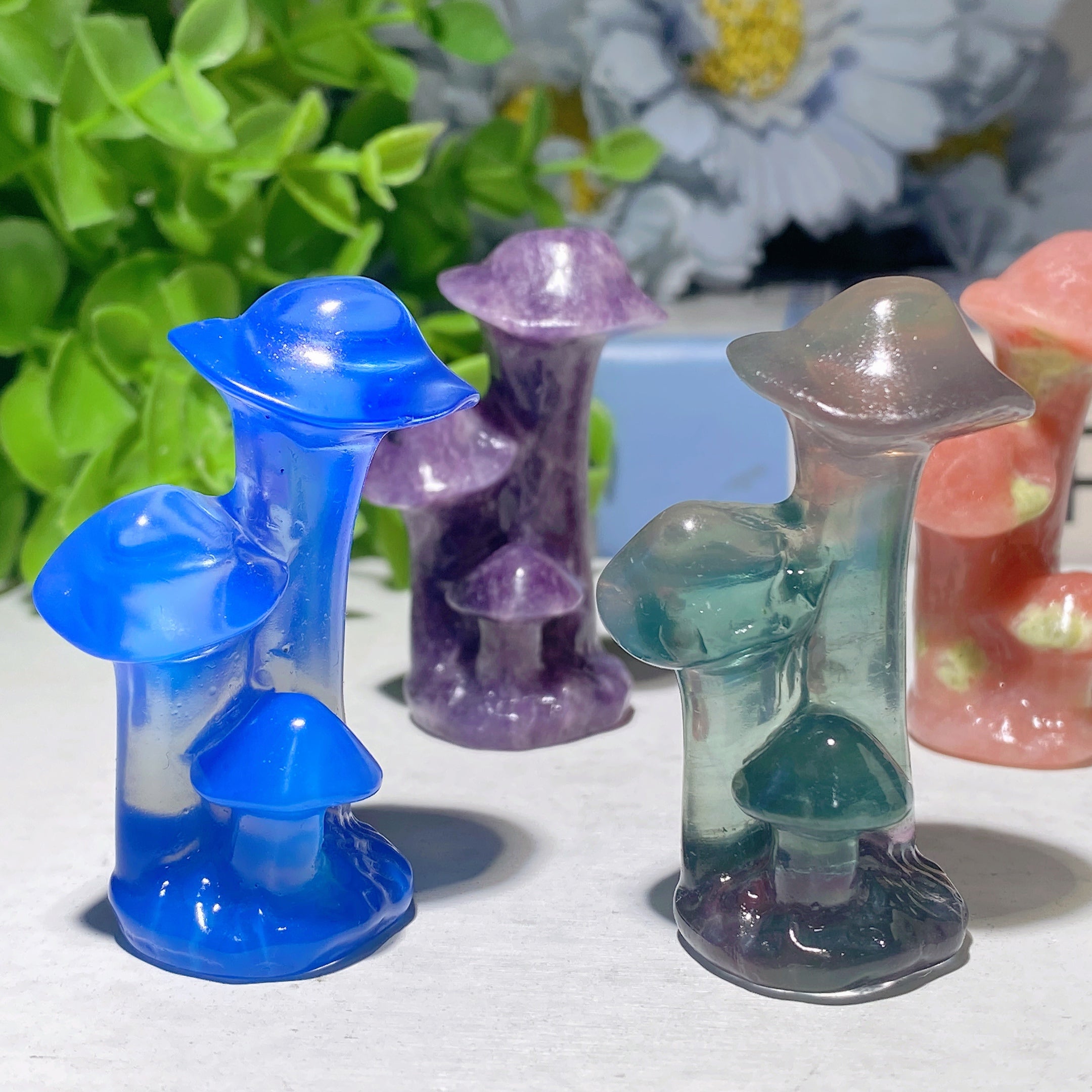 2 inch Mixed Crystal Mushroom Carvings for Healing
