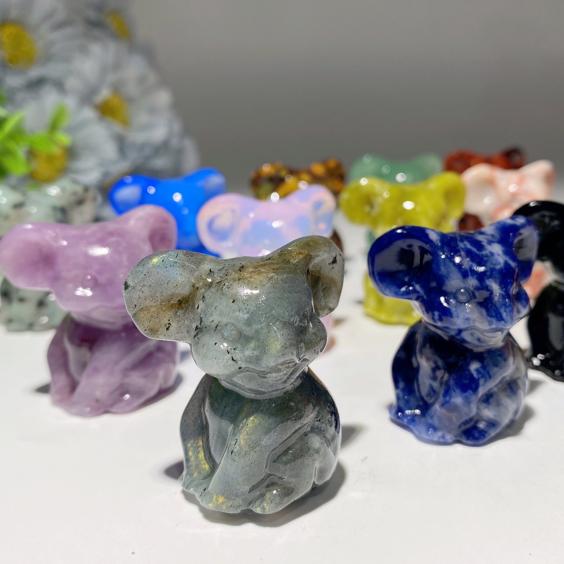1.6 inch Mixed Crystal Koala Carvings Healing Figurines