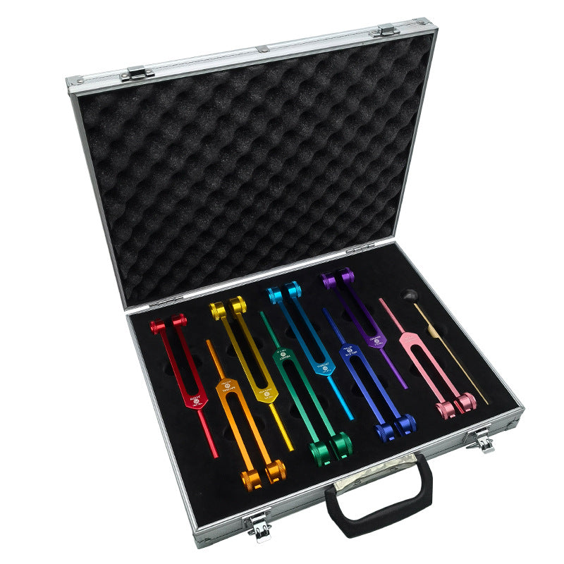7pc Chakra Tuning Fork Set for Alignment and Sound Practice