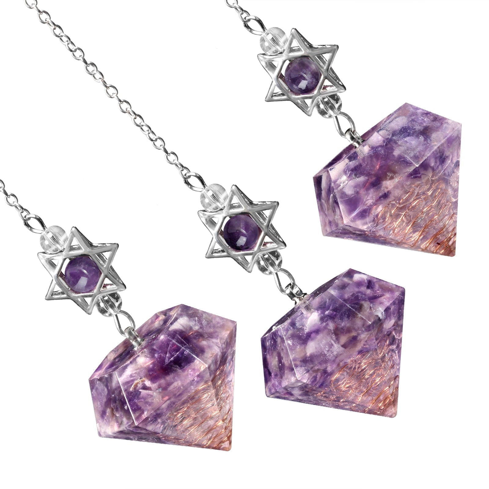 Amethyst Star of David Crystal Pendulum