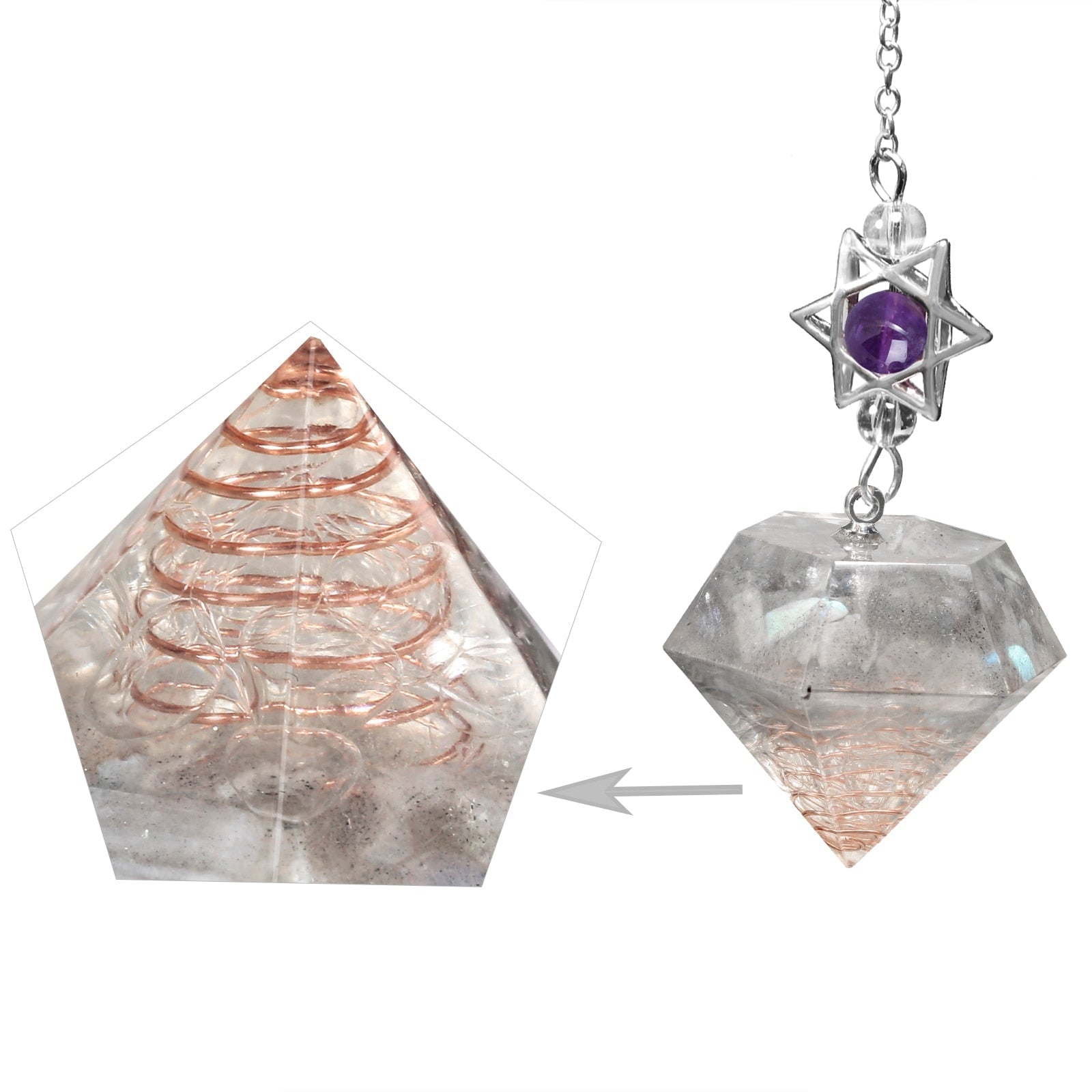 Amethyst Star of David Crystal Pendulum