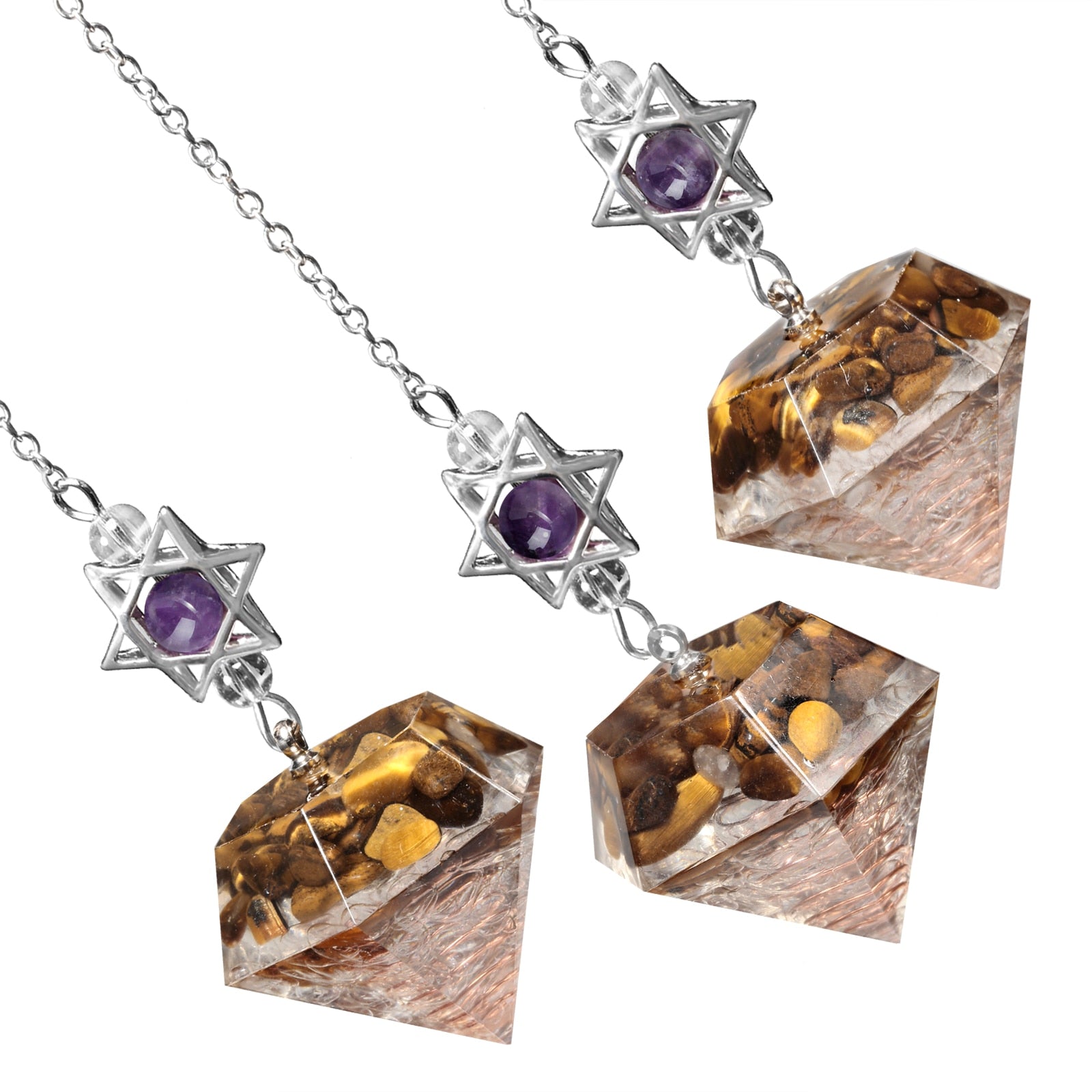 Amethyst Star of David Crystal Pendulum