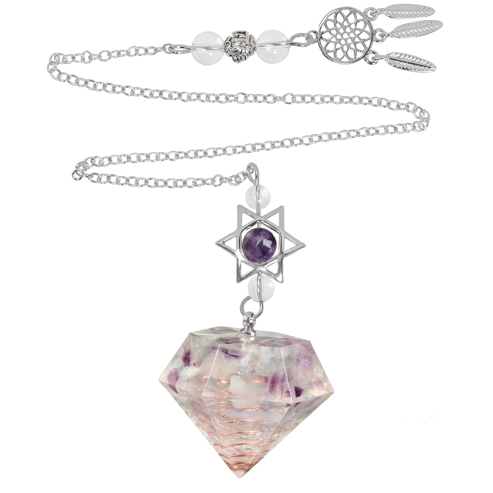 Amethyst Star of David Crystal Pendulum