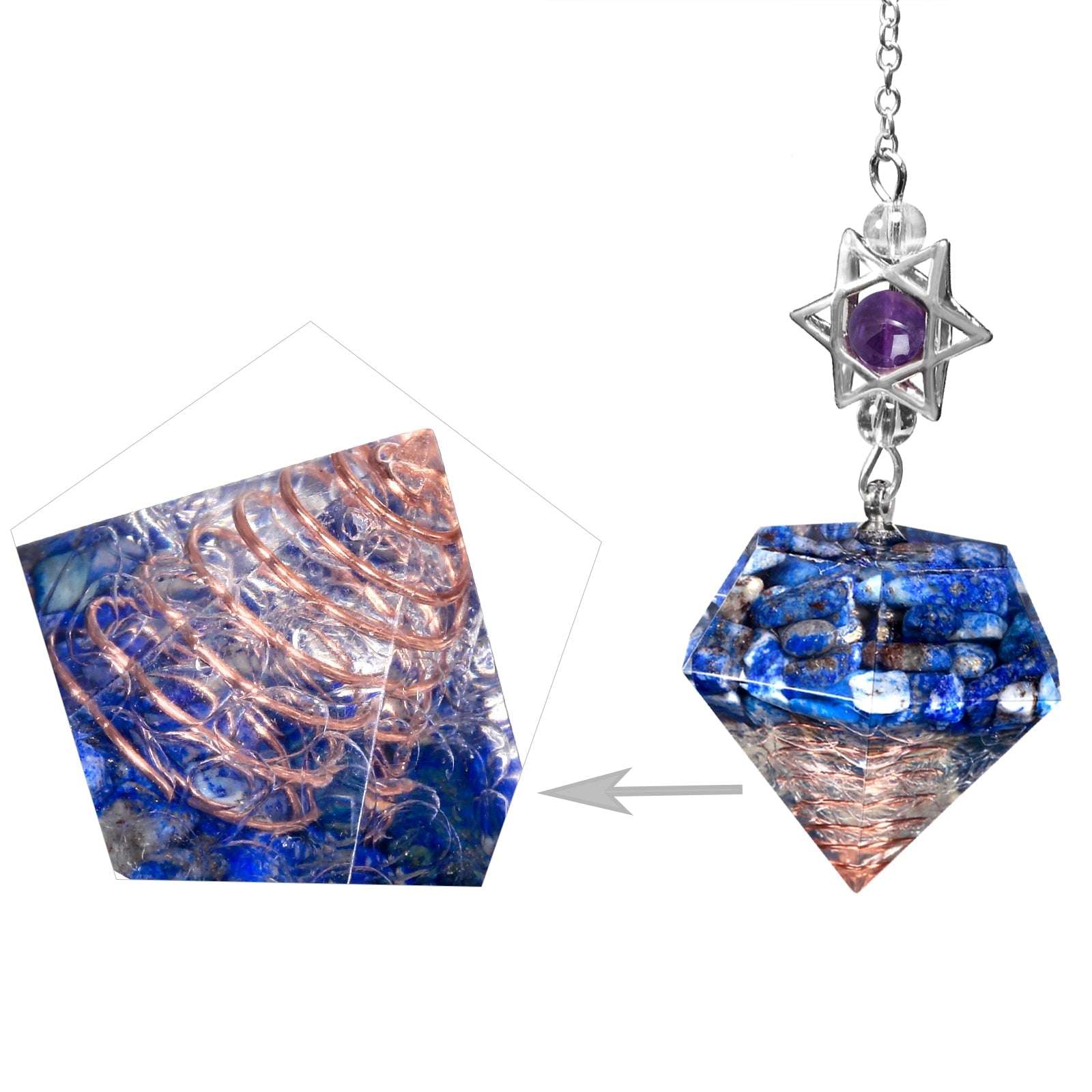 Amethyst Star of David Crystal Pendulum