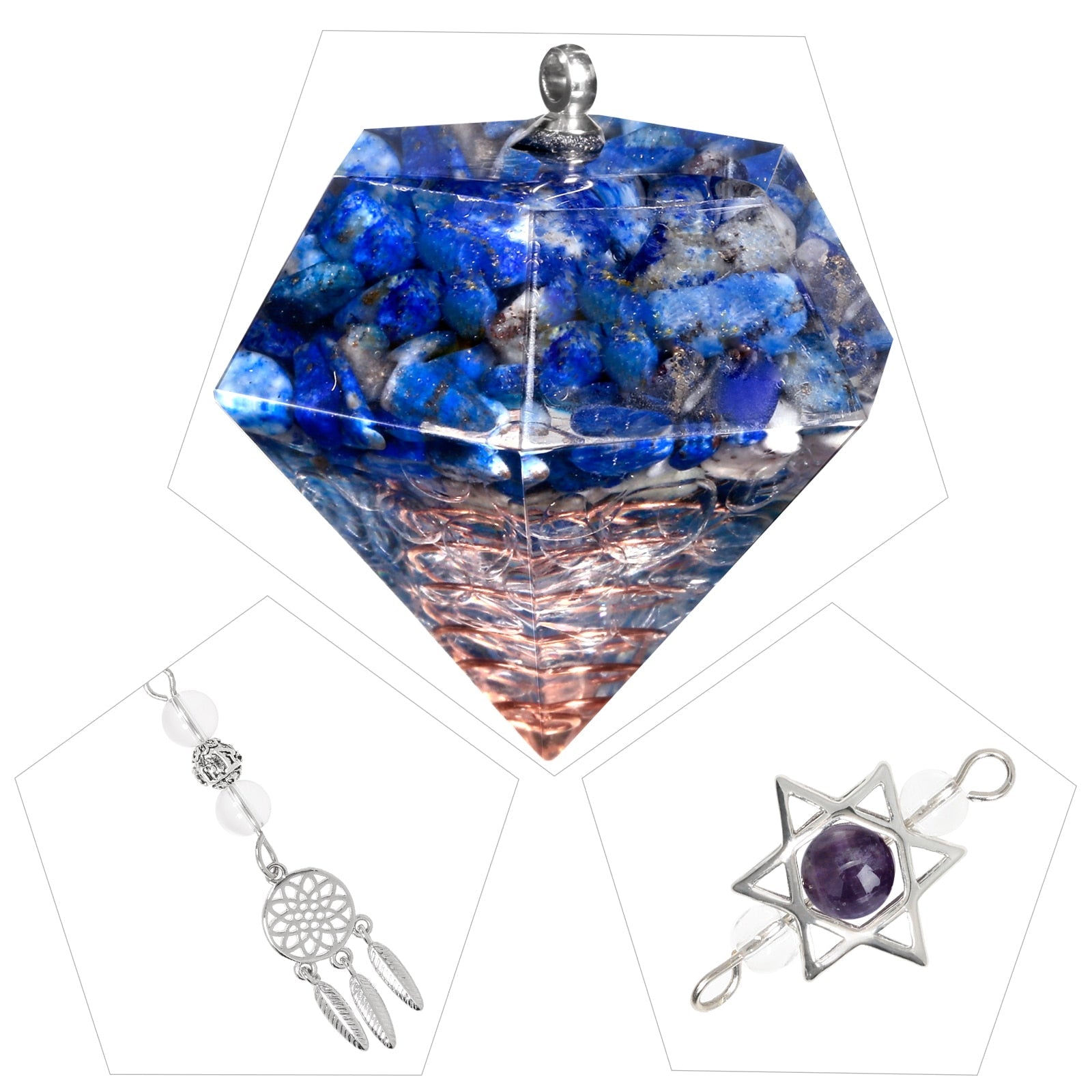 Amethyst Star of David Crystal Pendulum