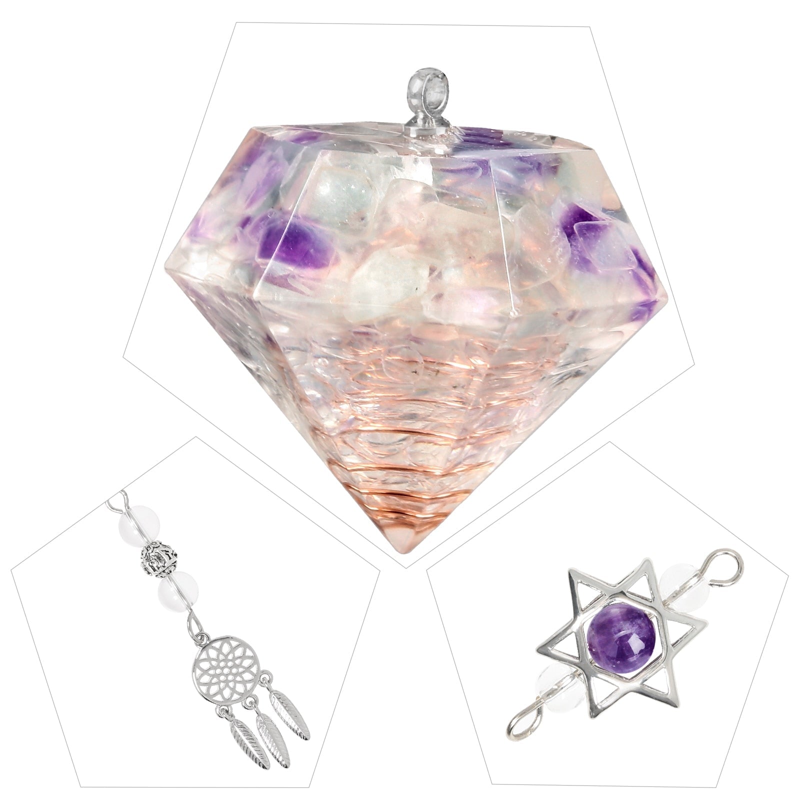 Amethyst Star of David Crystal Pendulum