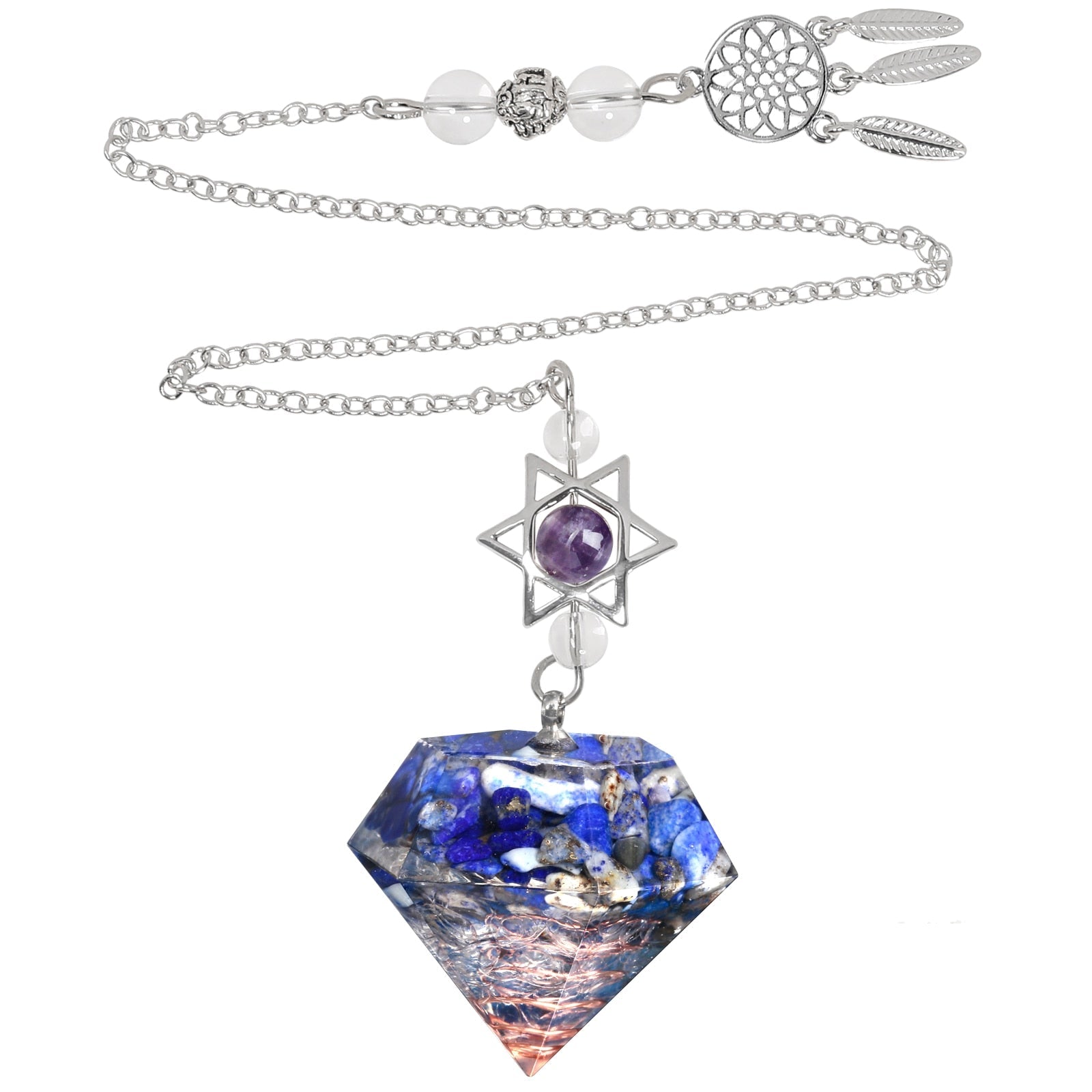 Amethyst Star of David Crystal Pendulum