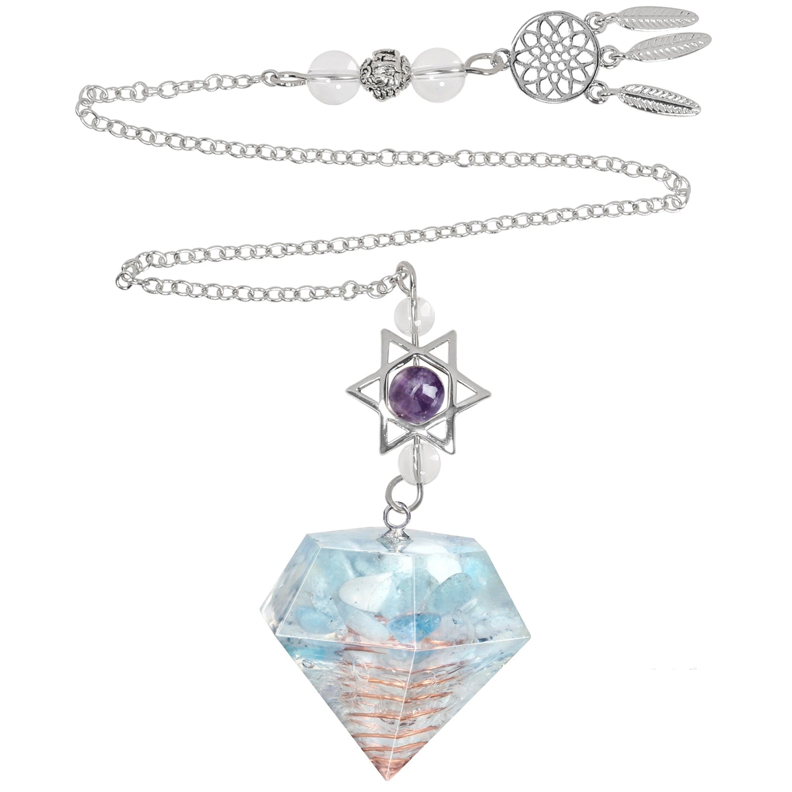 Amethyst Star of David Crystal Pendulum