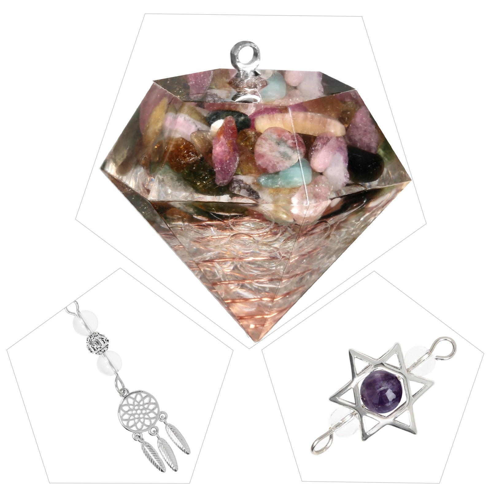 Amethyst Star of David Crystal Pendulum