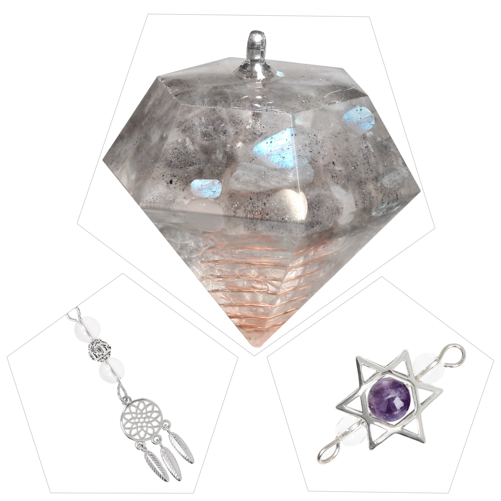 Amethyst Star of David Crystal Pendulum