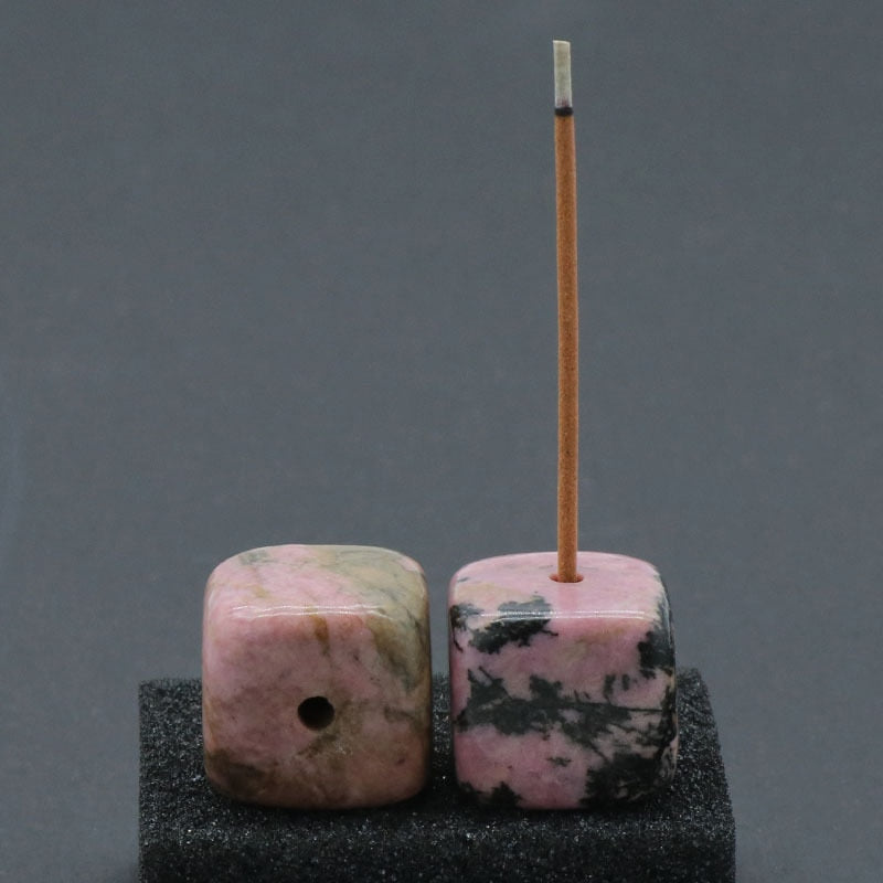 Square Natural Quartz Stone Incense Holder