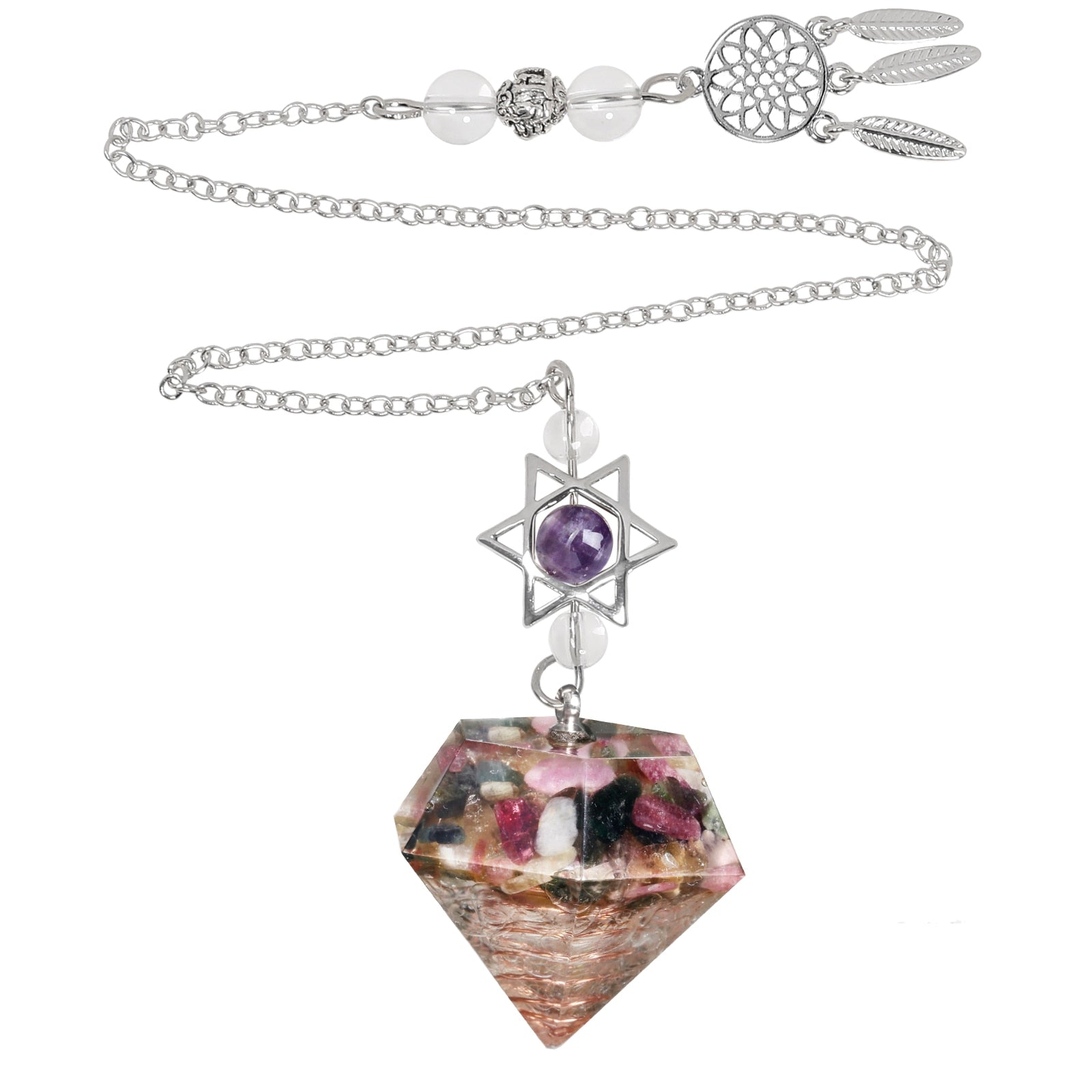 Amethyst Star of David Crystal Pendulum