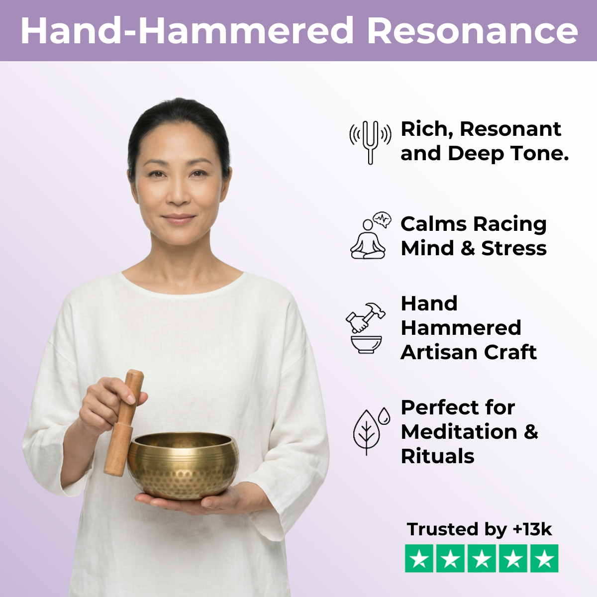 Large Antique Tibetan Singing Bowl - Special Edition