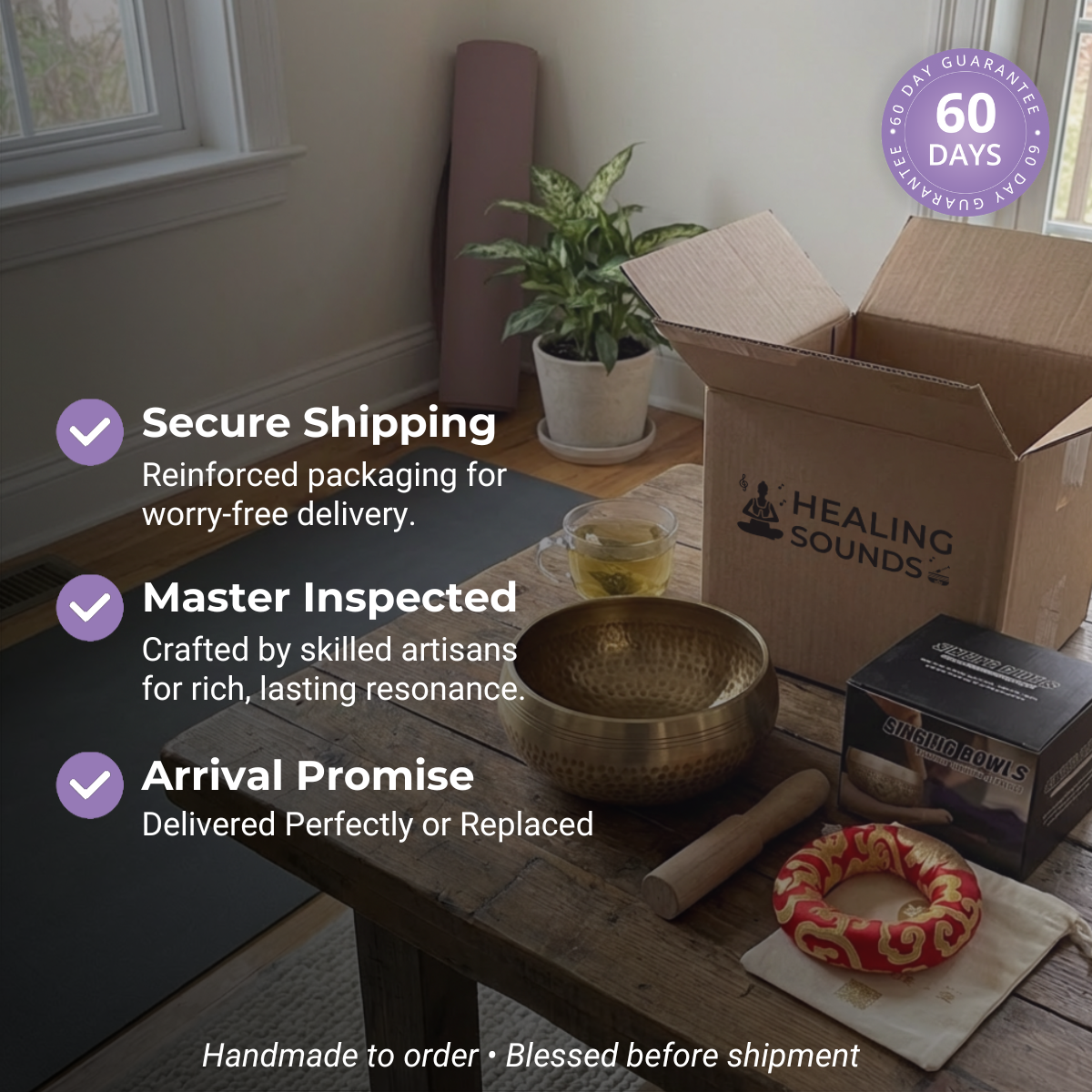 Planetary Tibetan Singing Bowl Set - 7 Pieces Chakra - OM Cosmic Frequencies