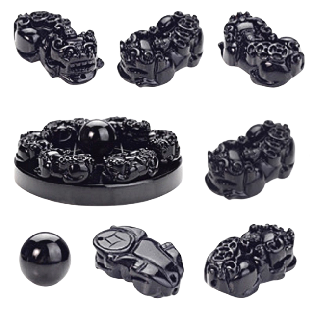 Black Obsidian Prosperity and Protection Pi Xiu Matrix