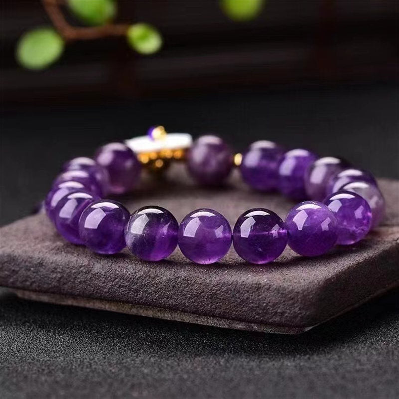 10mm Amethyst Spiritual Healing Bracelet for Inner Peace